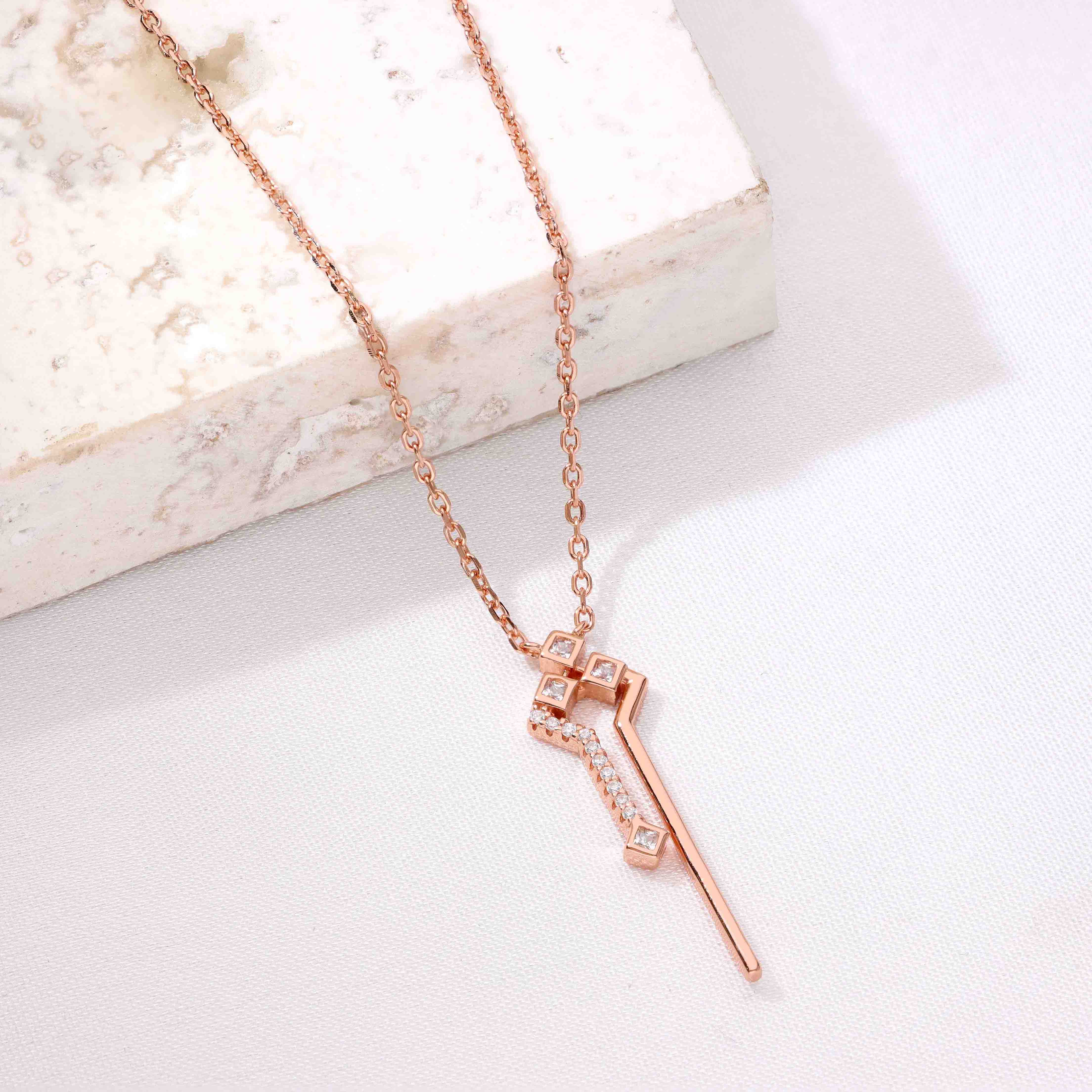 Stylish Abstract Zircon Casual Silver Necklace - Image 9