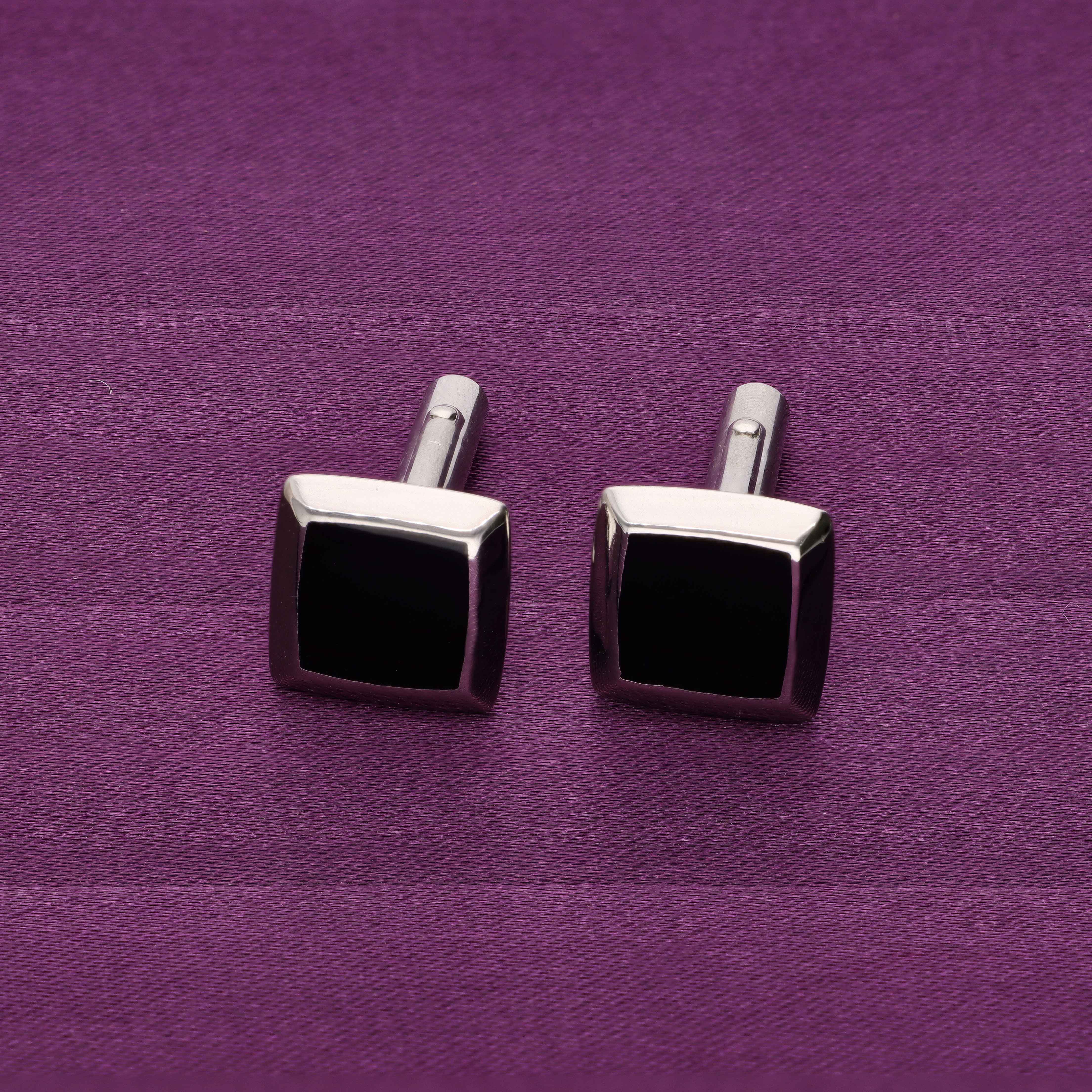 Black Tie Affair Silver Cufflinks - Image 2