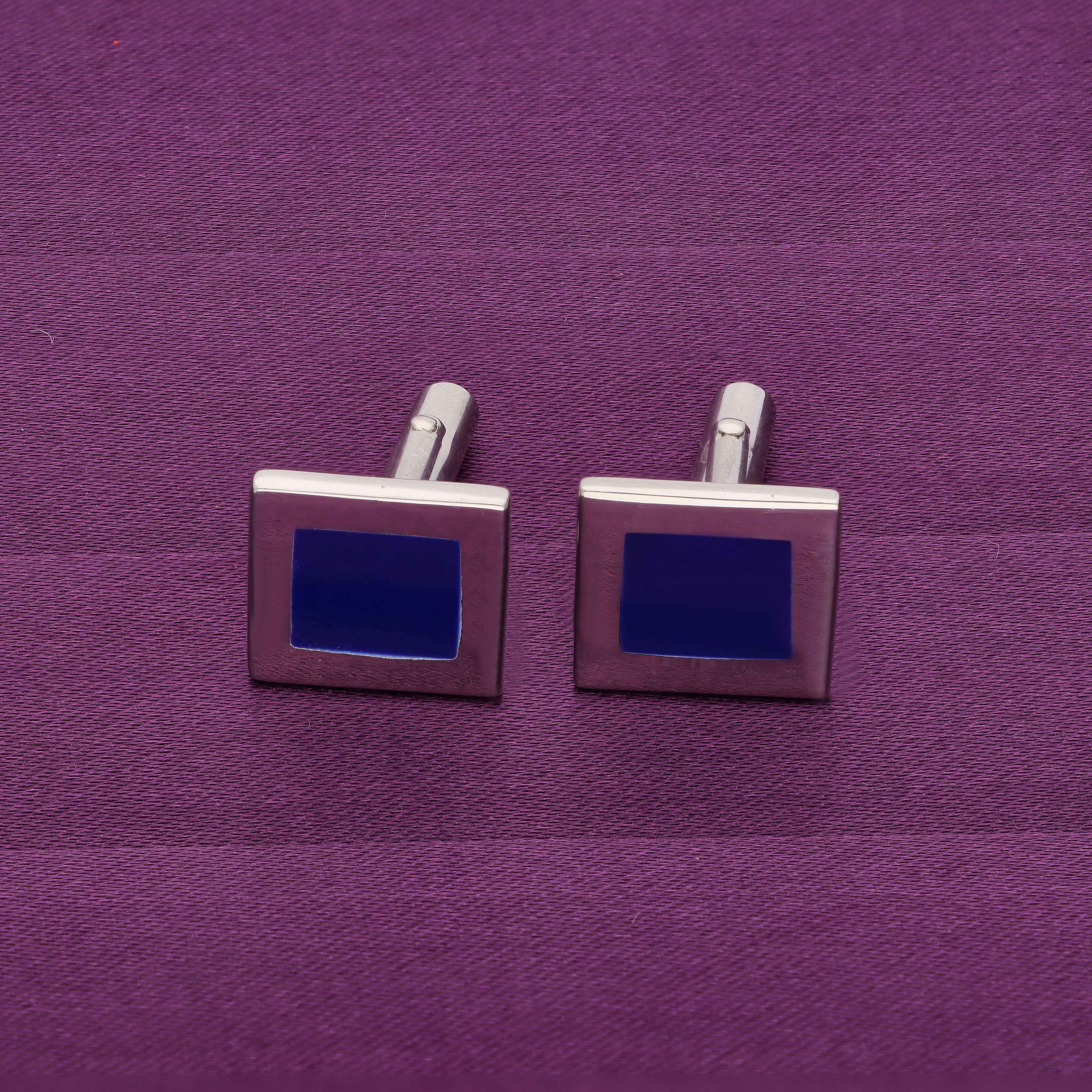 Signature Blue Radiance Silver Cufflinks - Image 2