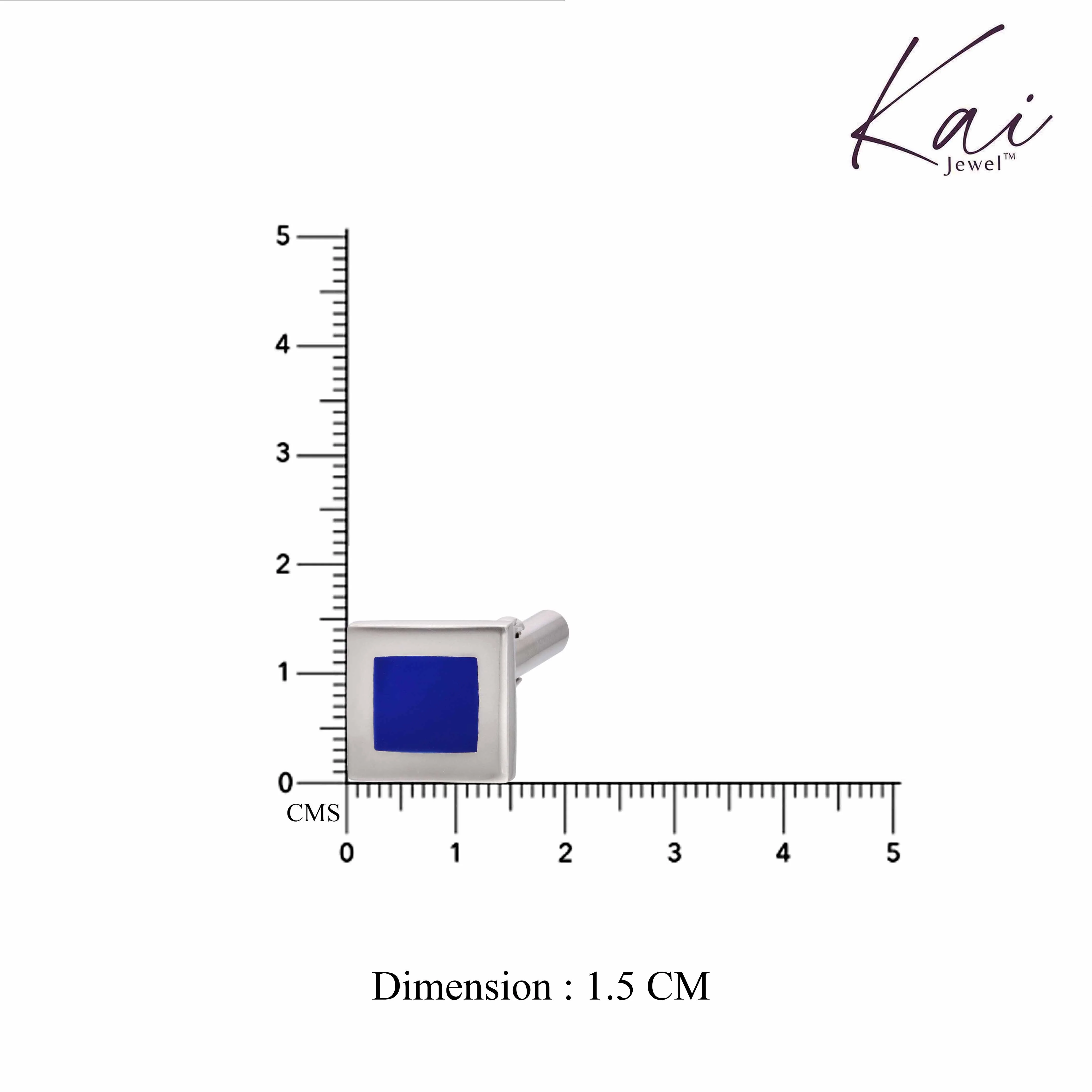 Signature Blue Radiance Silver Cufflinks - Image 3