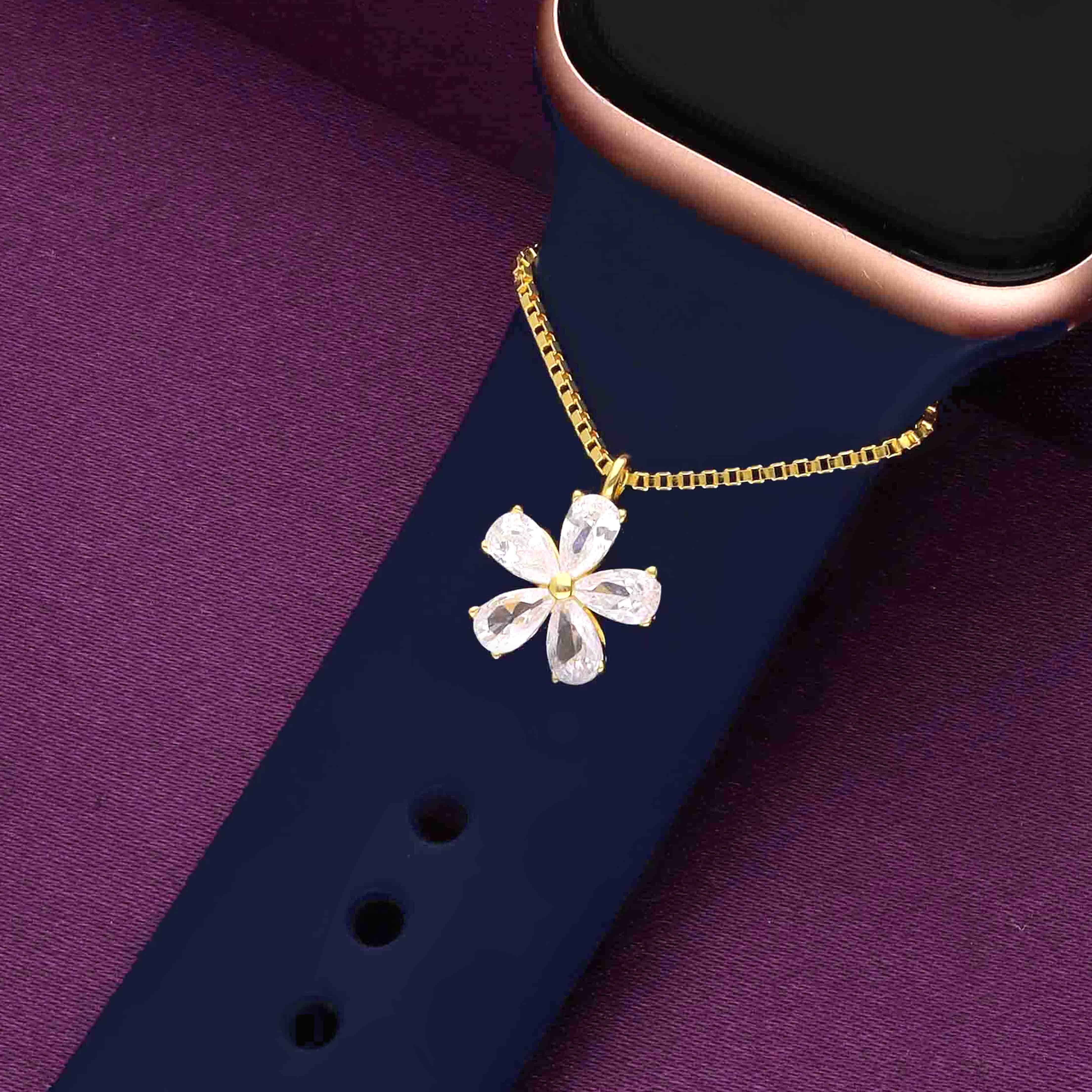 Shimmering Silver Flower Watch Charm - Image 2