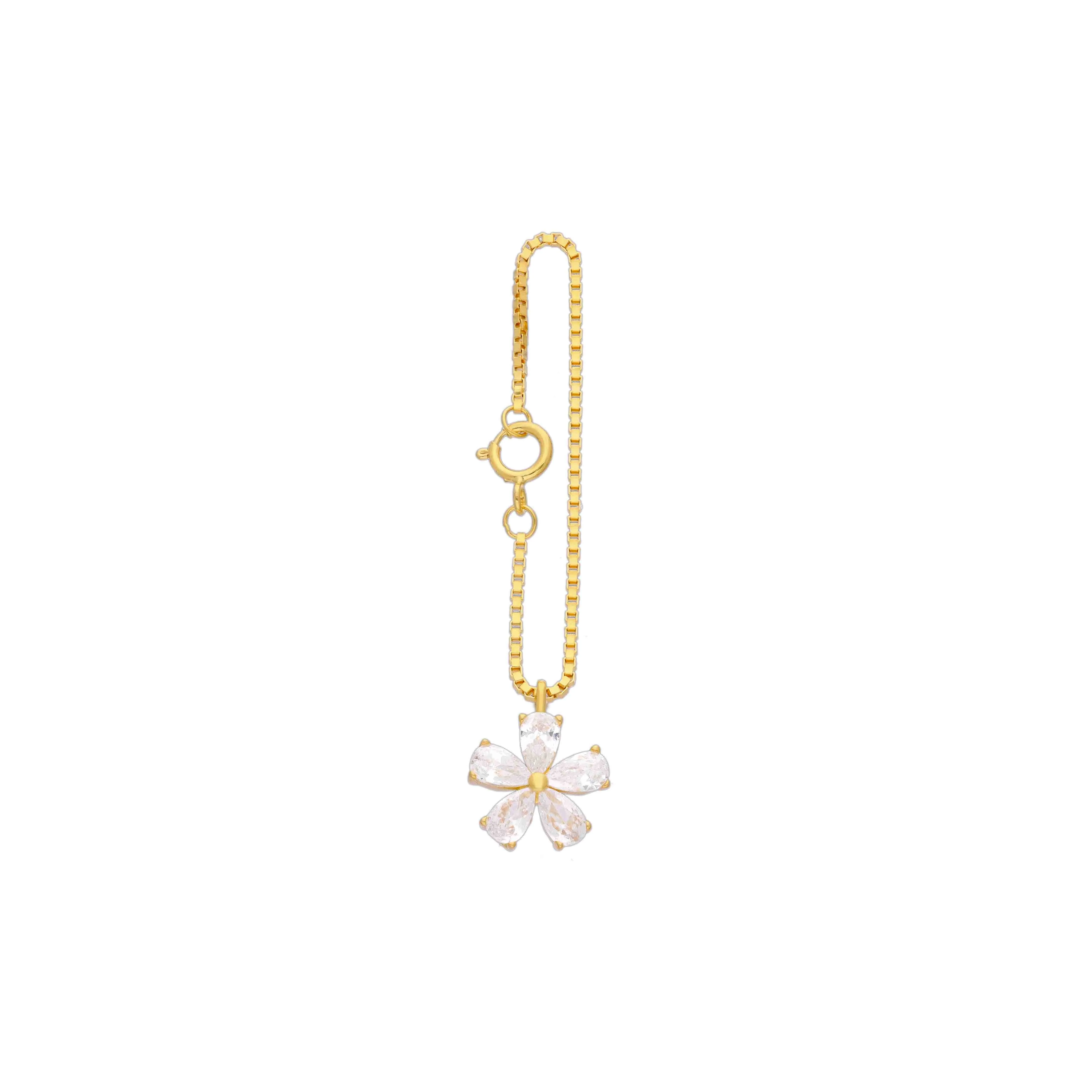 Shimmering Silver Flower Watch Charm - Image 4
