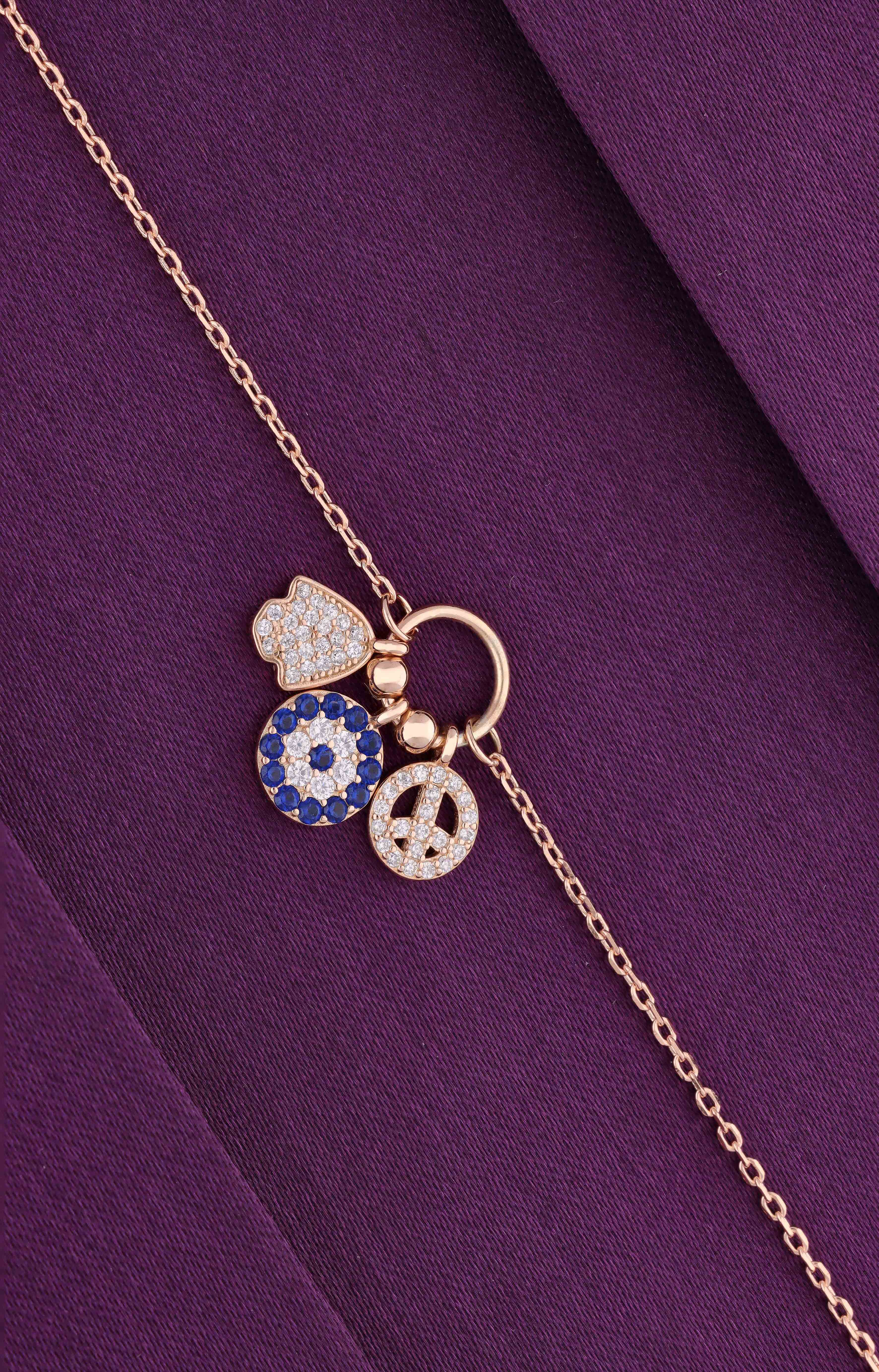 TRENDY EVIL EYE CHARM SILVER ANKLET - Image 4