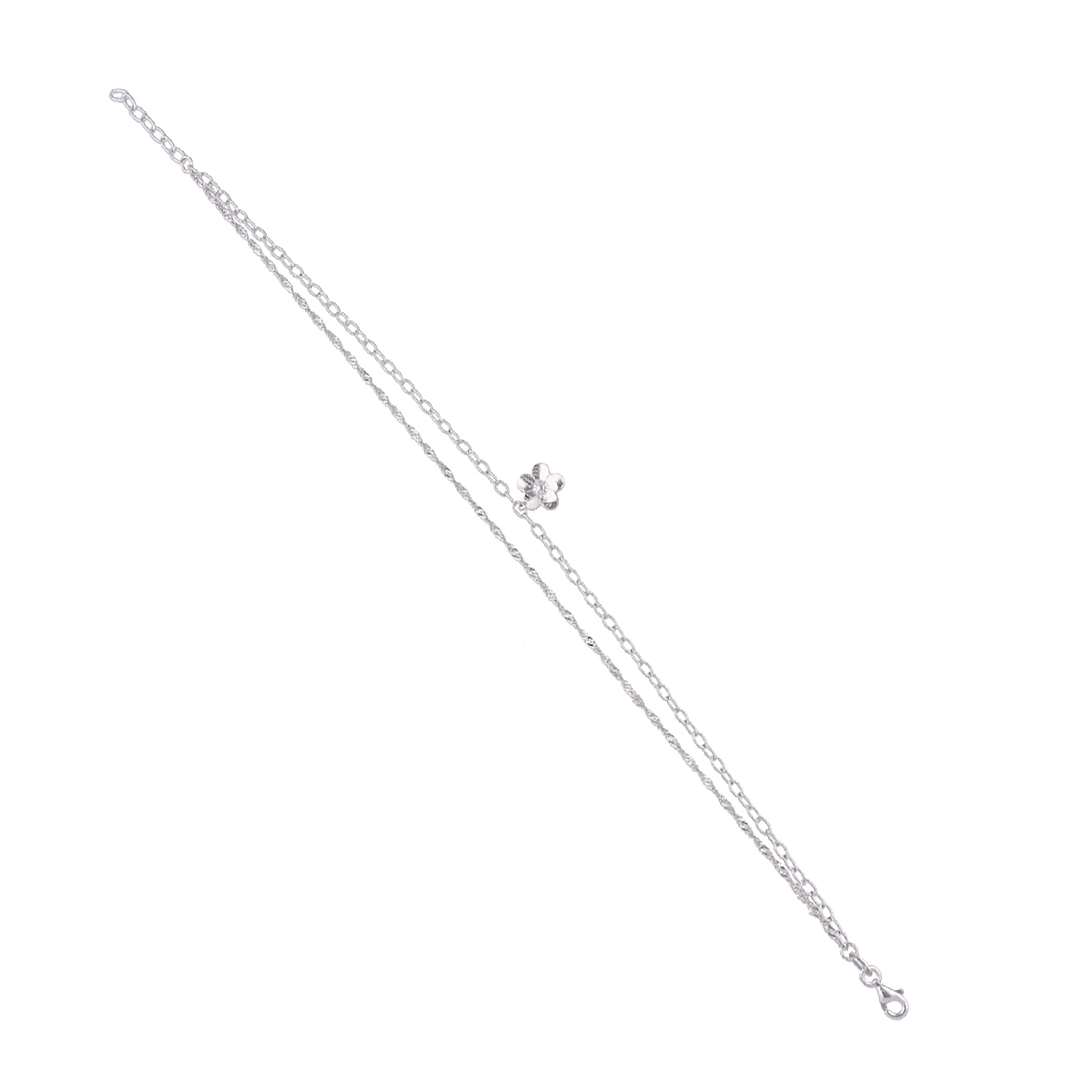 Floral Elegance Link Chain Anklet - Image 3