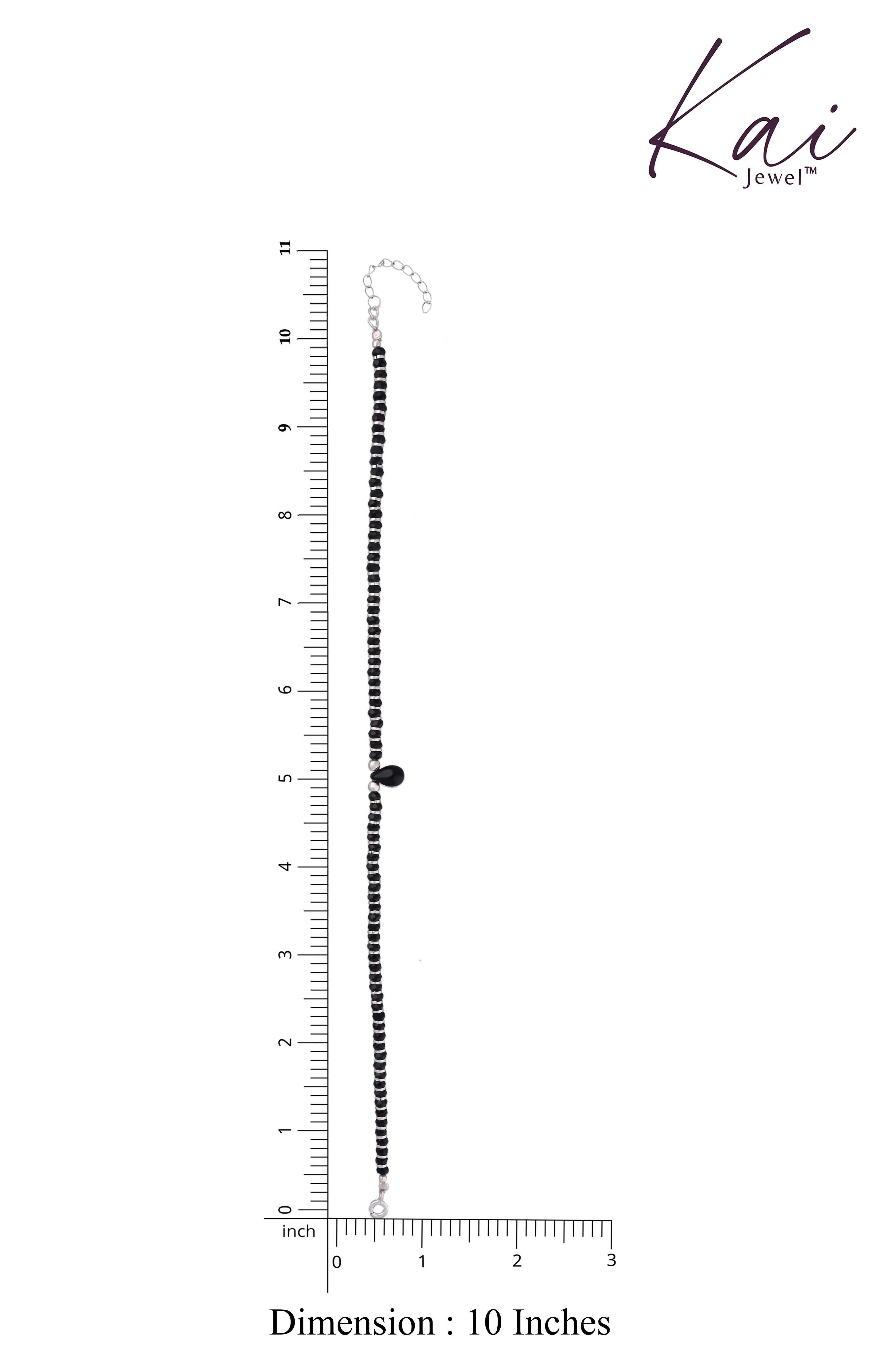 Solitary Core Black & Silver Nazaria Anklet - Image 3