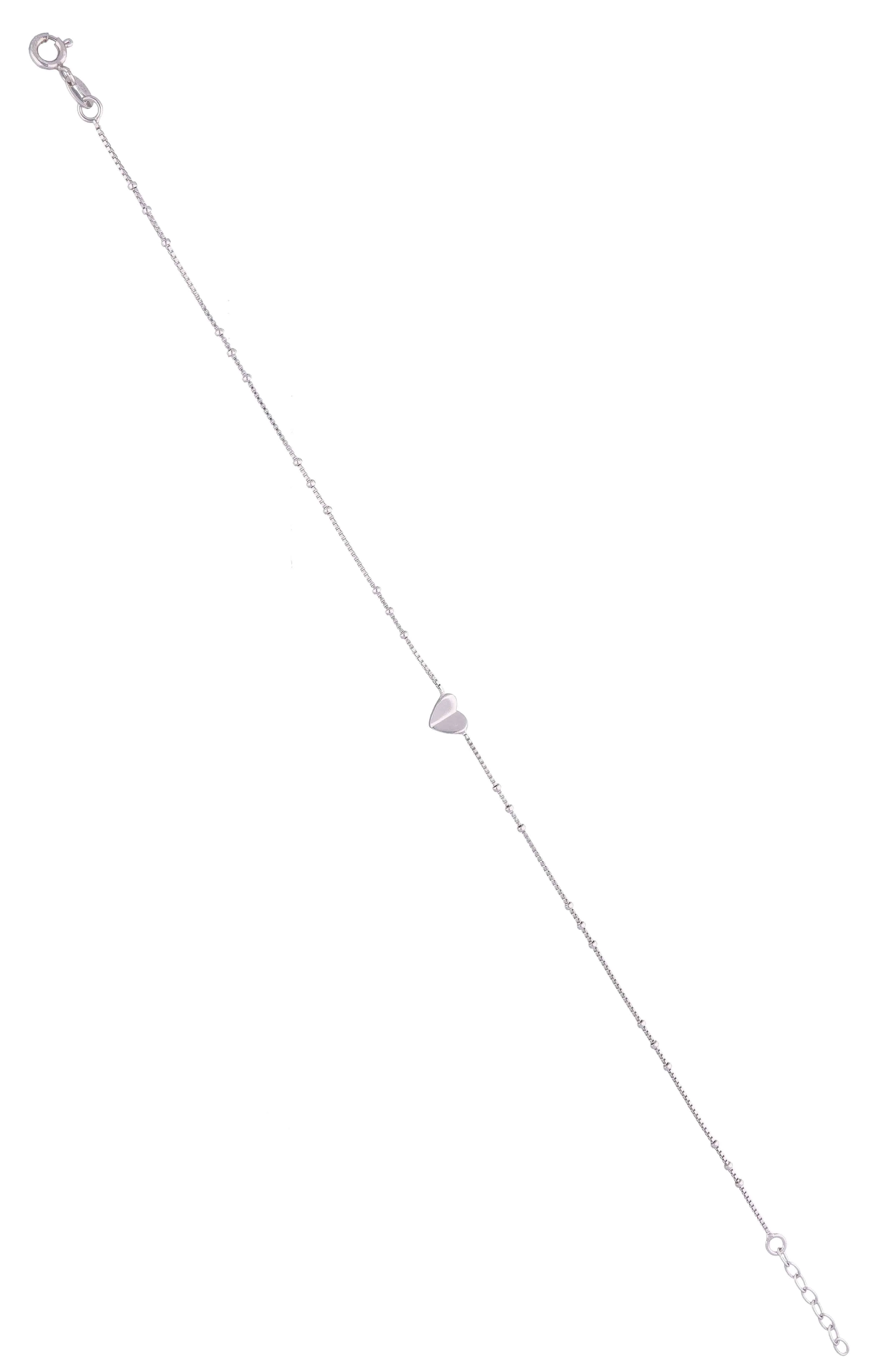 STYLISHLY SLEEK SILVER HEART ANKLET - Image 3