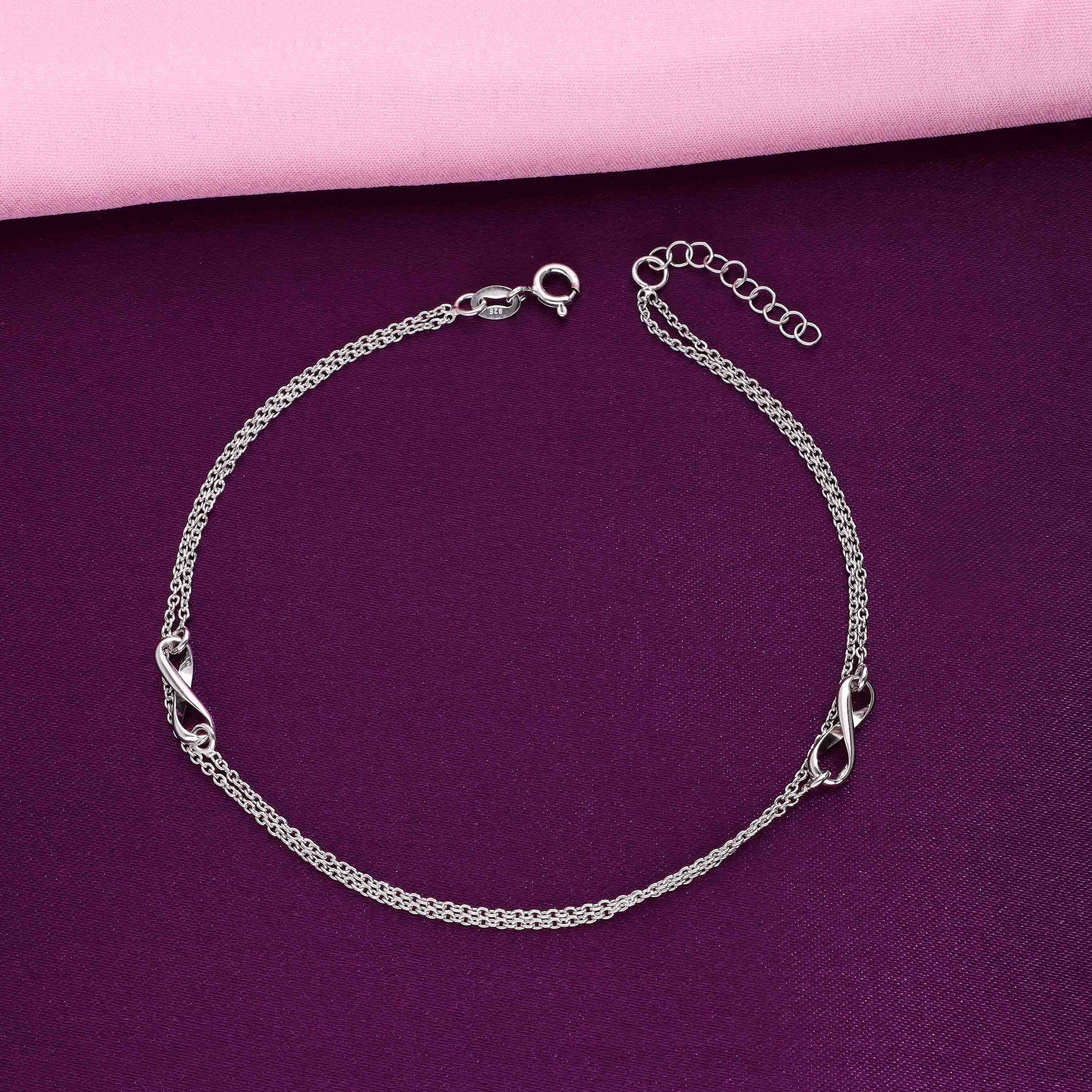 Minimalistic Infinity Silver Anklet - Image 5