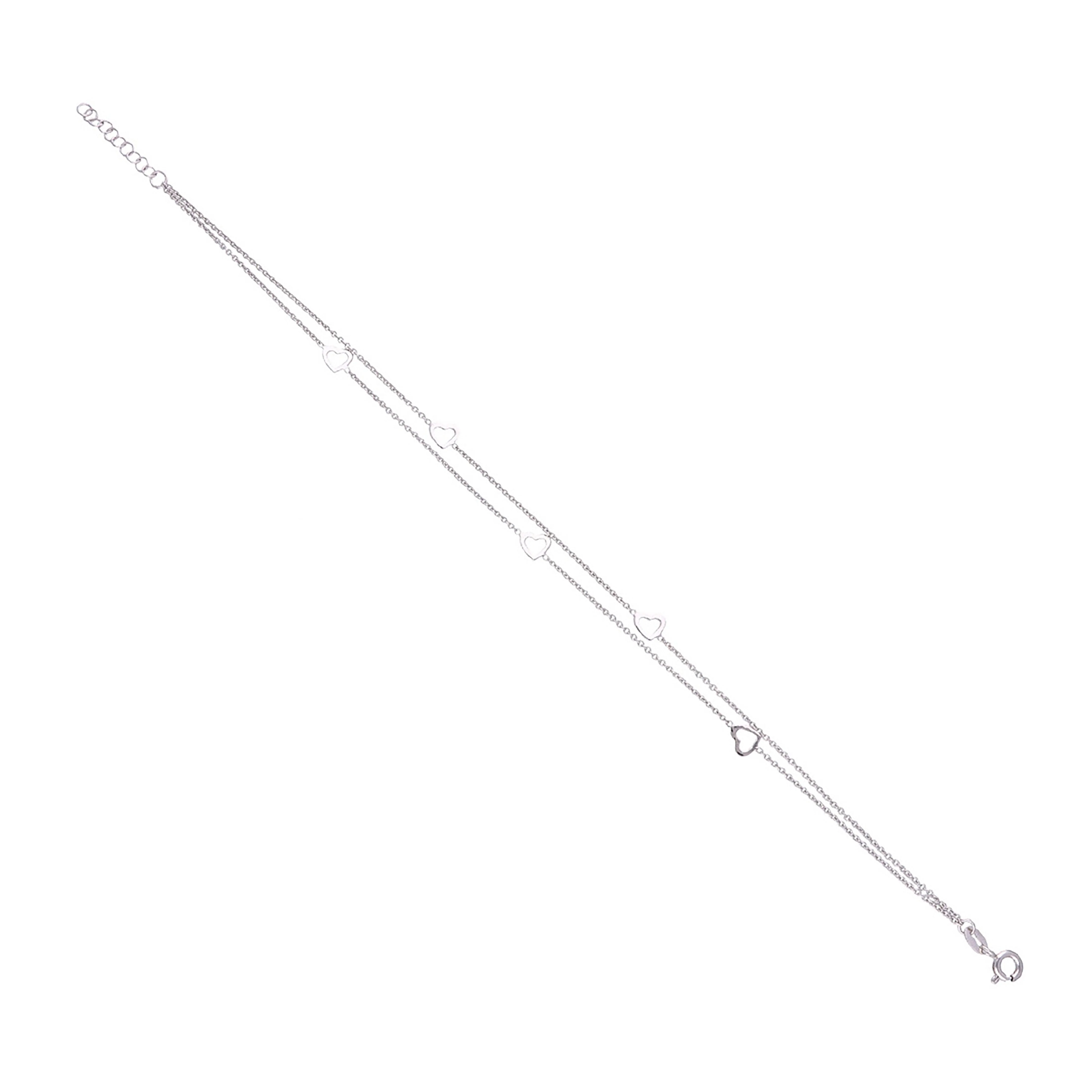 Minimalistic Heart Silver Anklet - Image 3