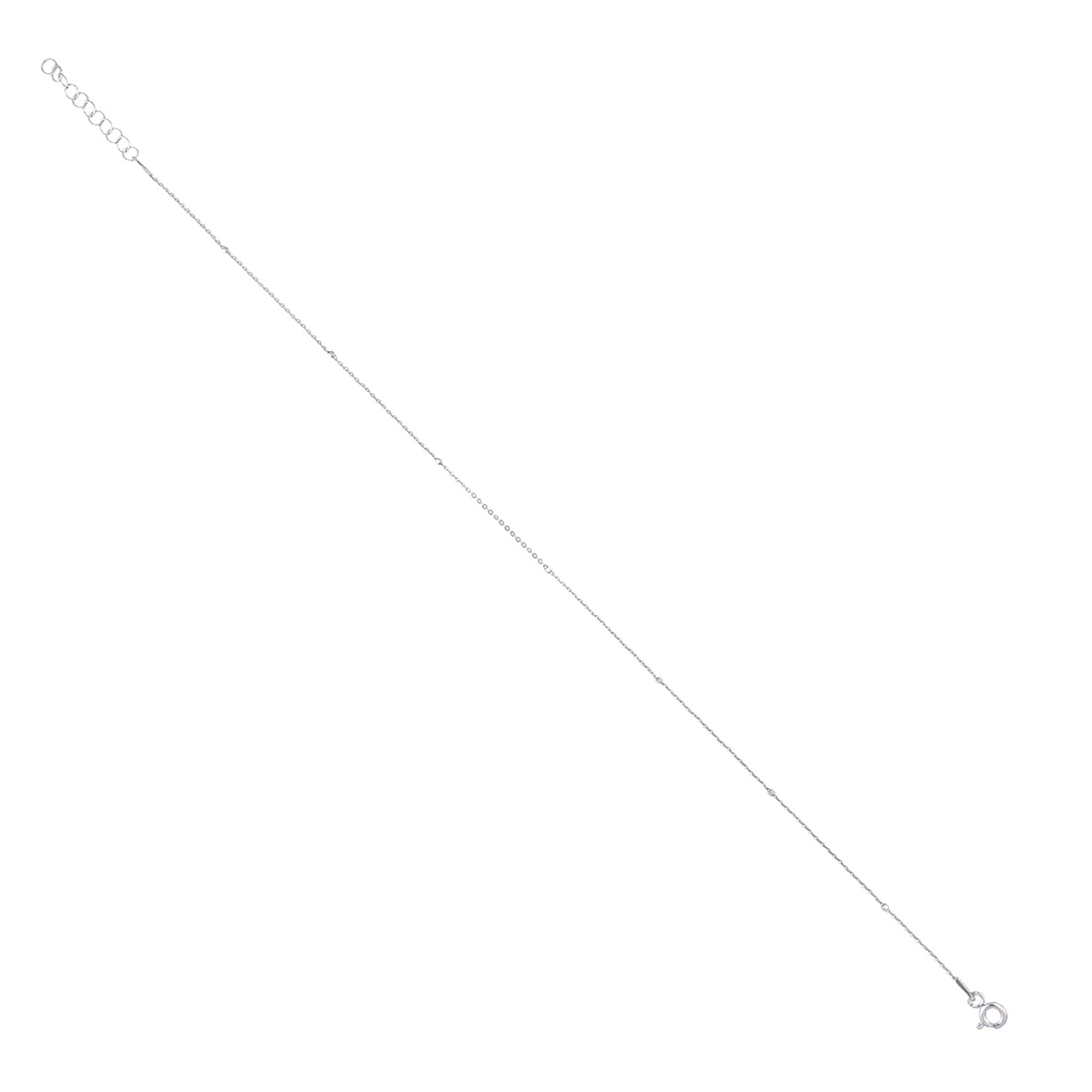 Sterling Silver Link Chain & Beads Anklet - Image 3