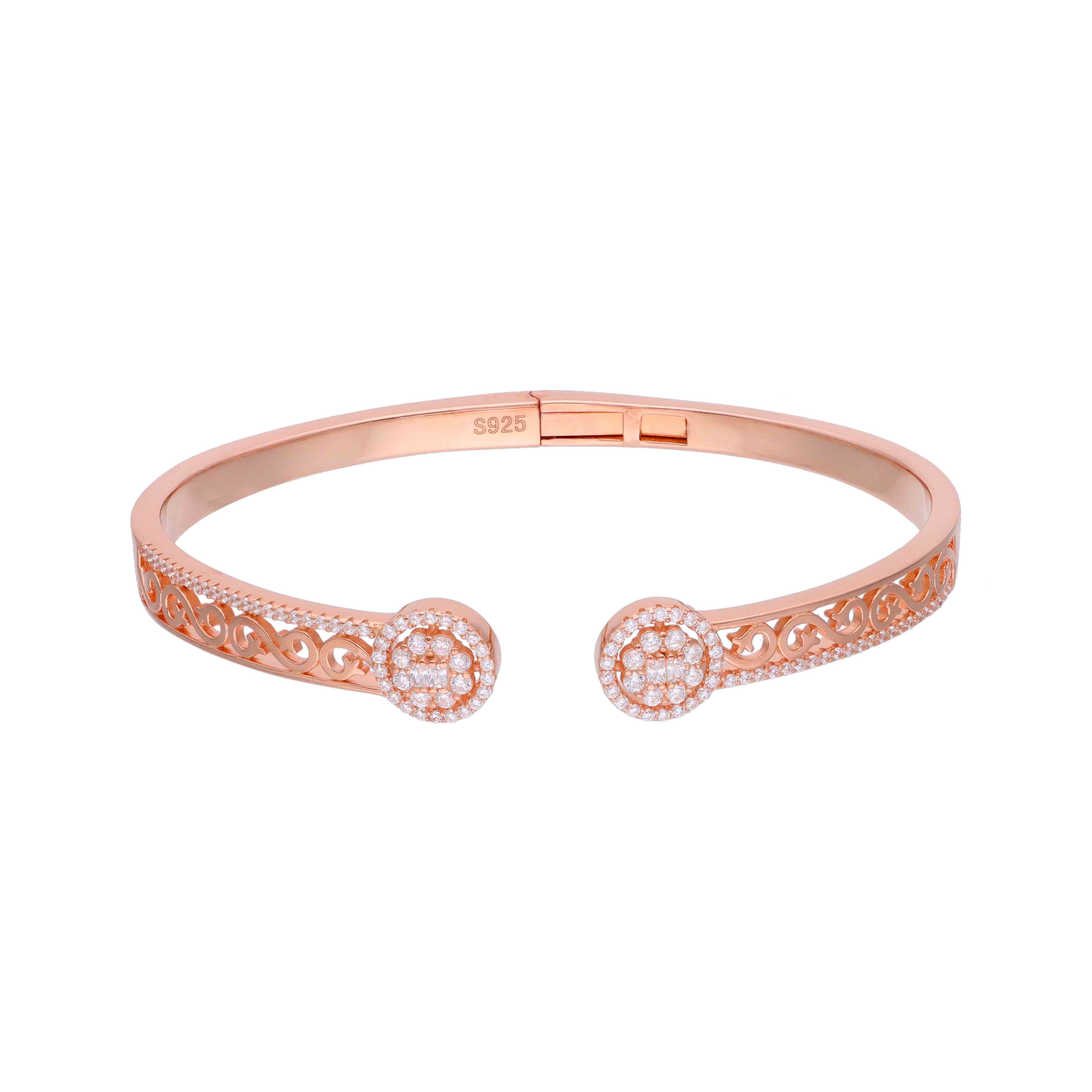 Authentic Twirls Zircon Silver Bangle Bracelet - Image 6