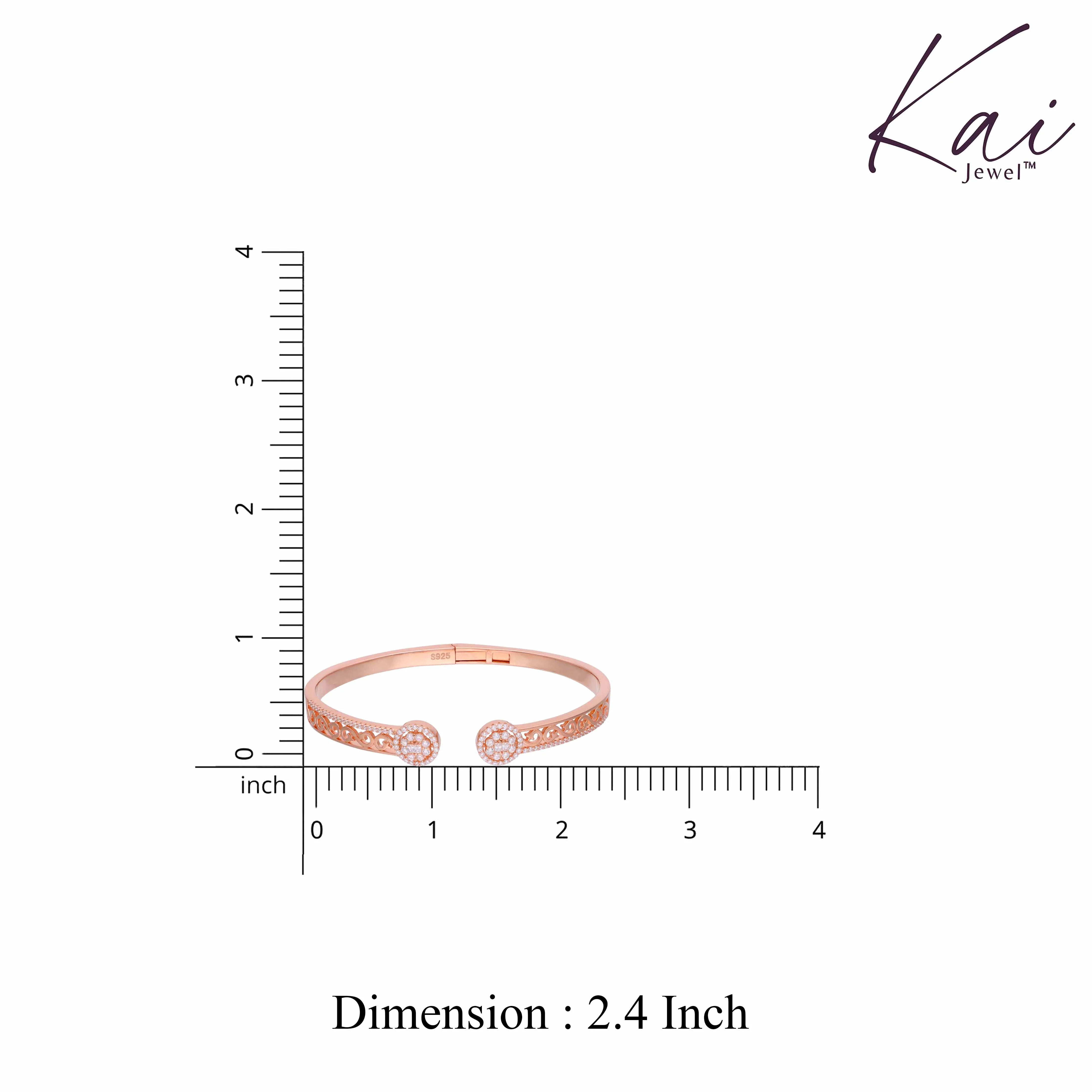 Authentic Twirls Zircon Silver Bangle Bracelet - Image 7
