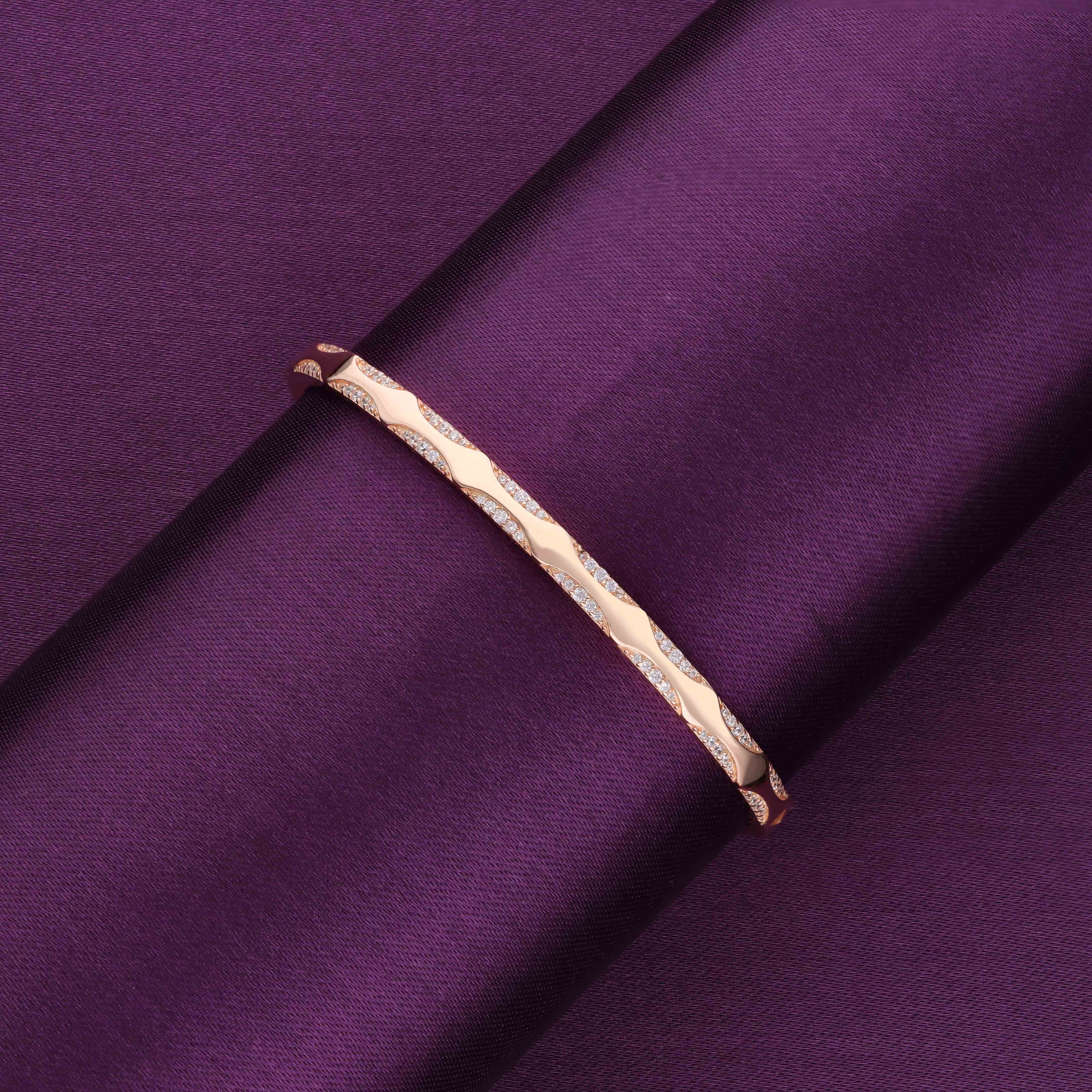 Stunning Semi Zircon Silver Bangle Bracelet - Image 4