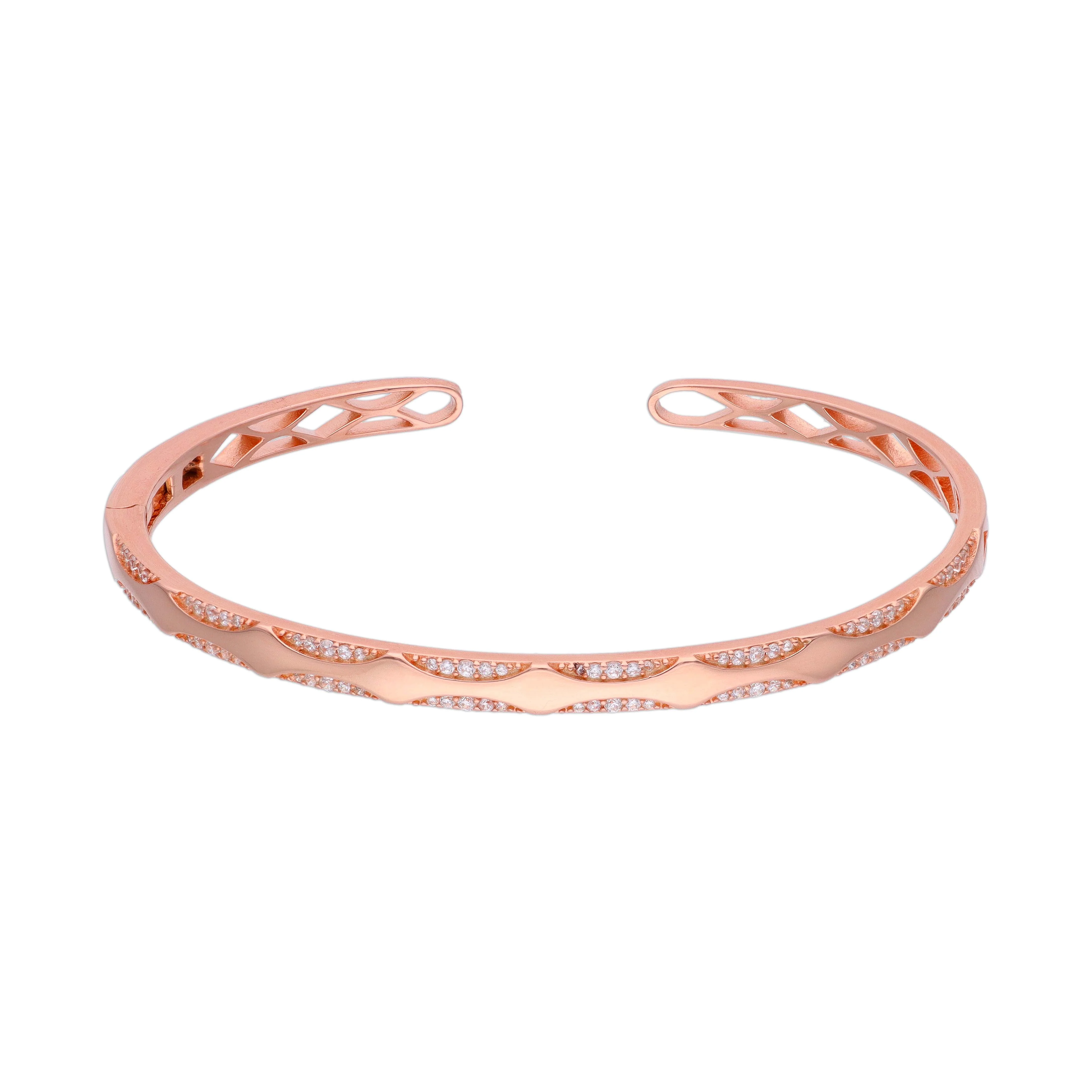 Stunning Semi Zircon Silver Bangle Bracelet - Image 6