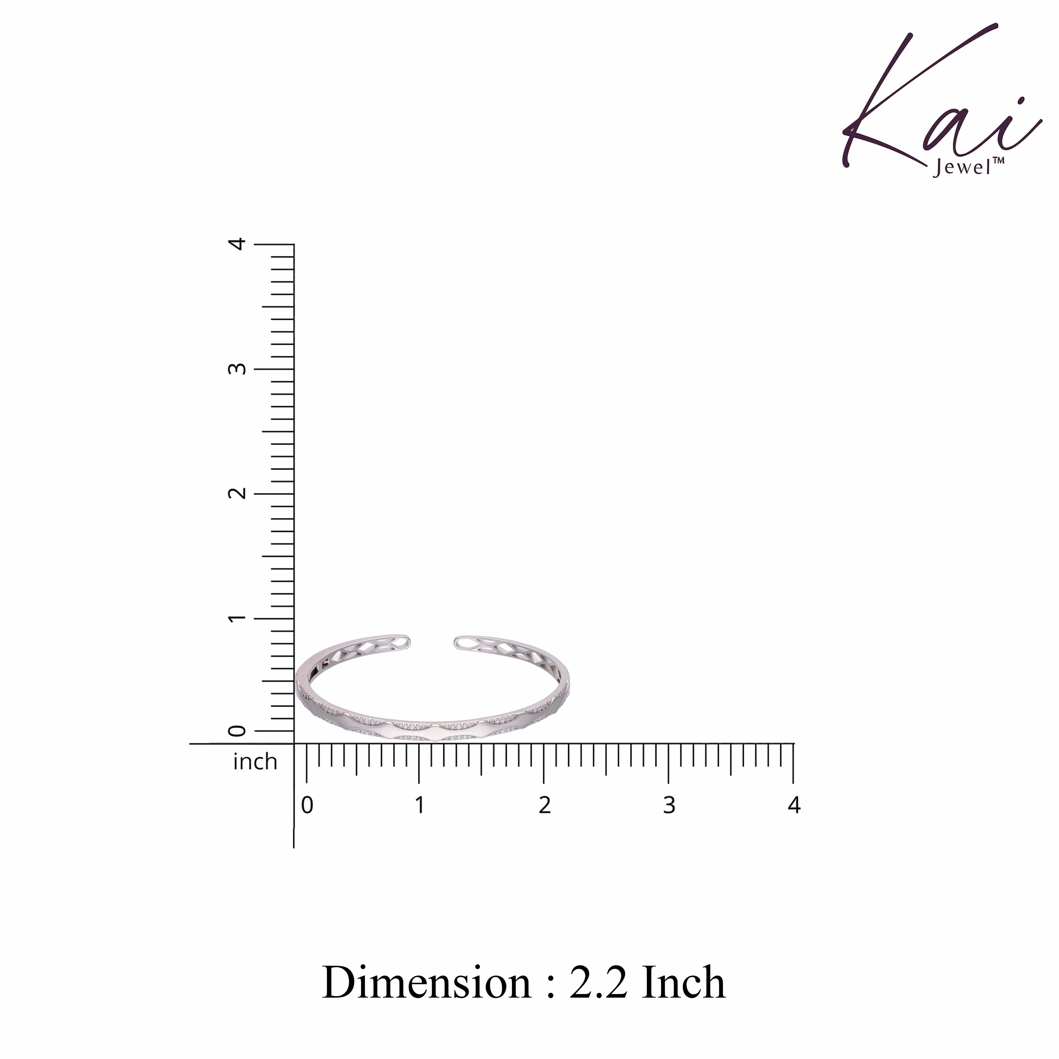 Stunning Semi Zircon Silver Bangle Bracelet - Image 7
