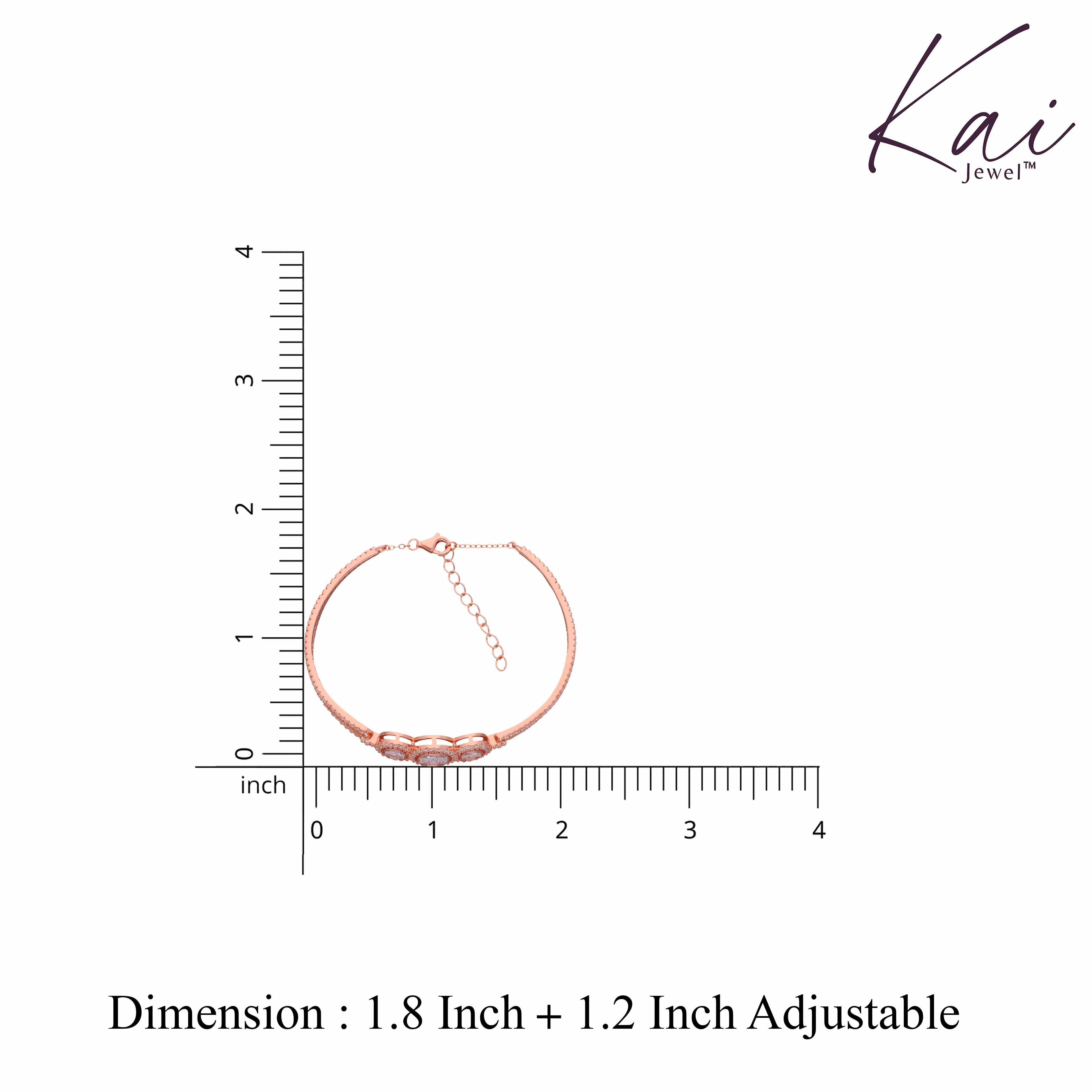 Tranquil Triplets Rose Gold Bangle Bracelet - Image 4