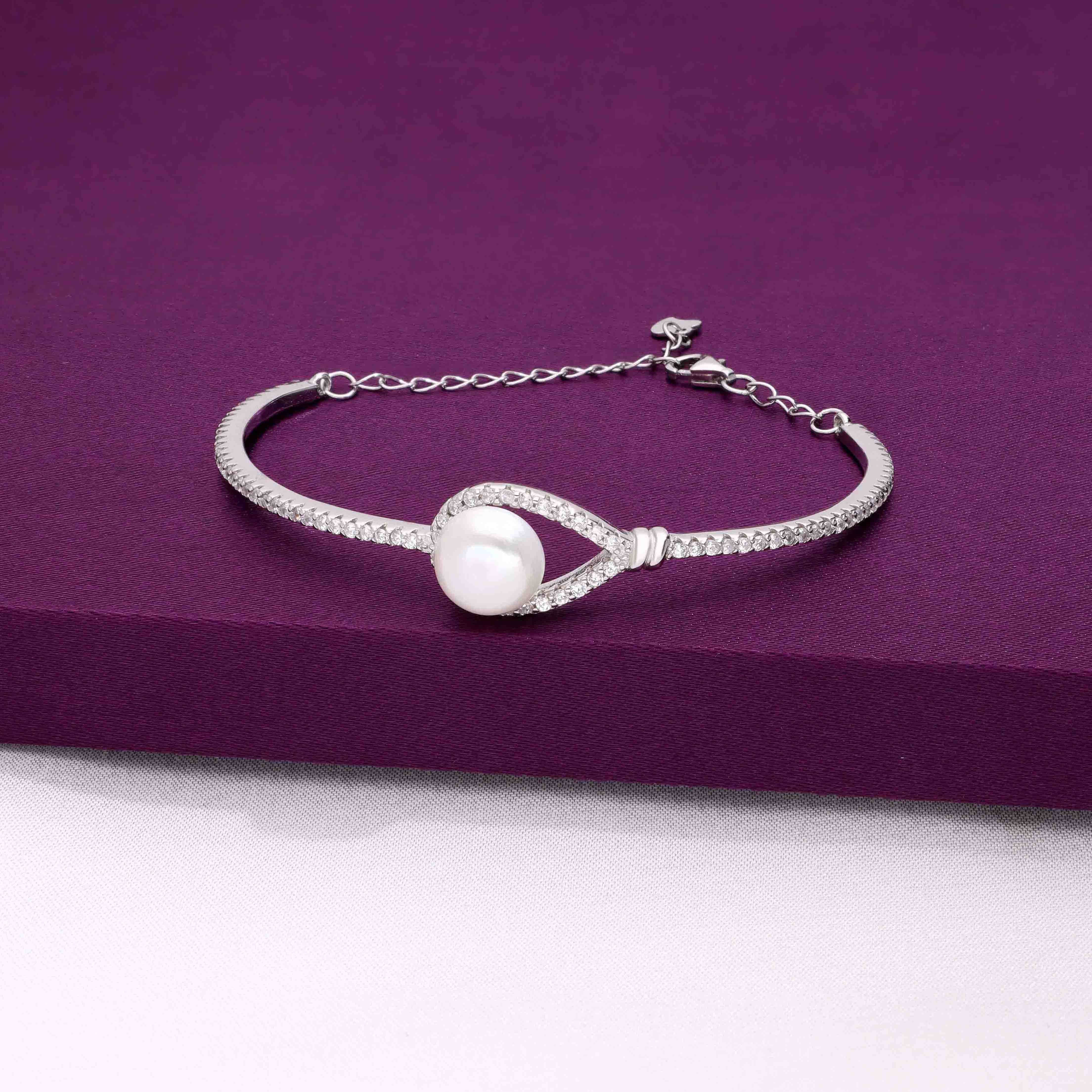 Embraced Pearl Silver Bracelet - Image 5