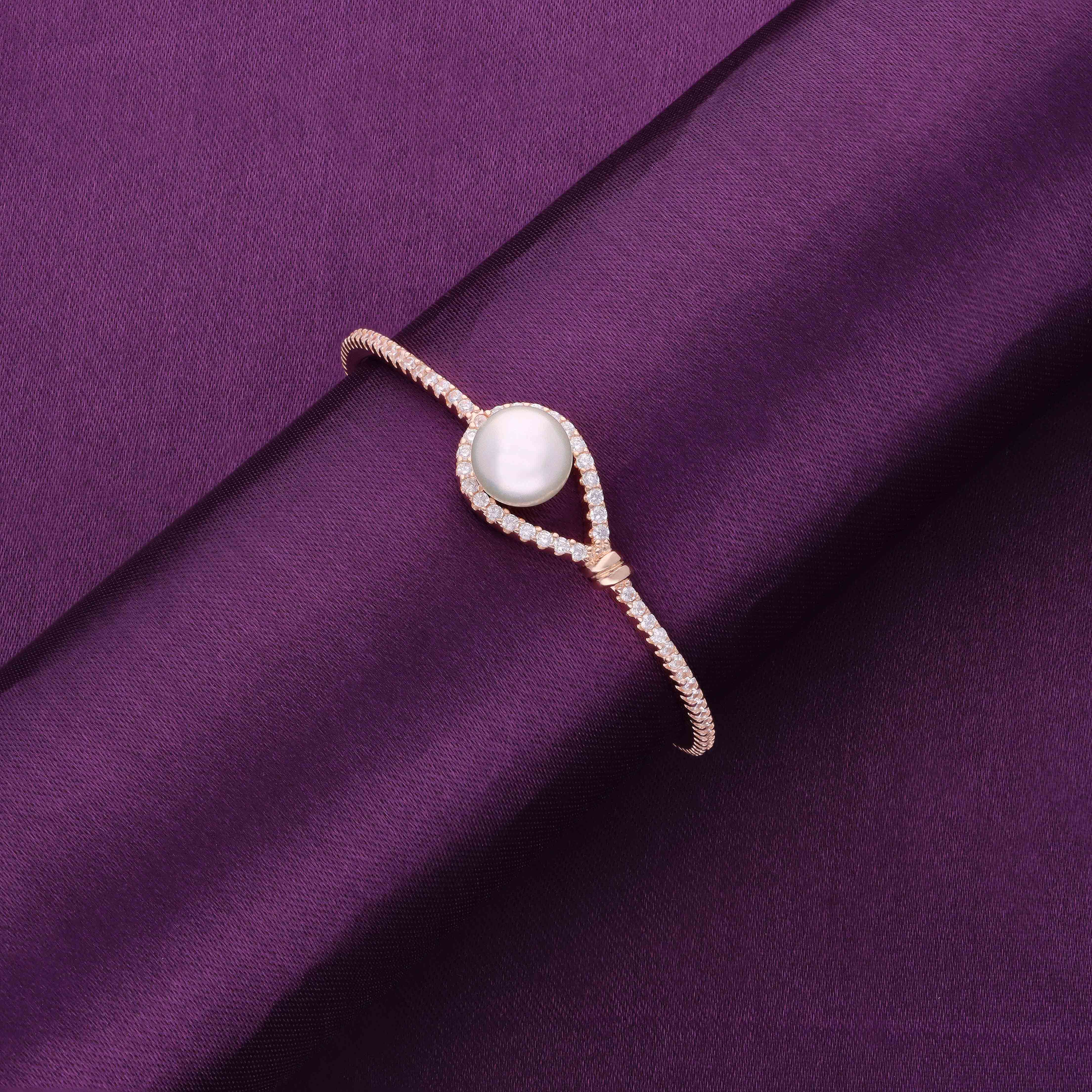 Enclosed Pearl Silver Bracelet - Image 4