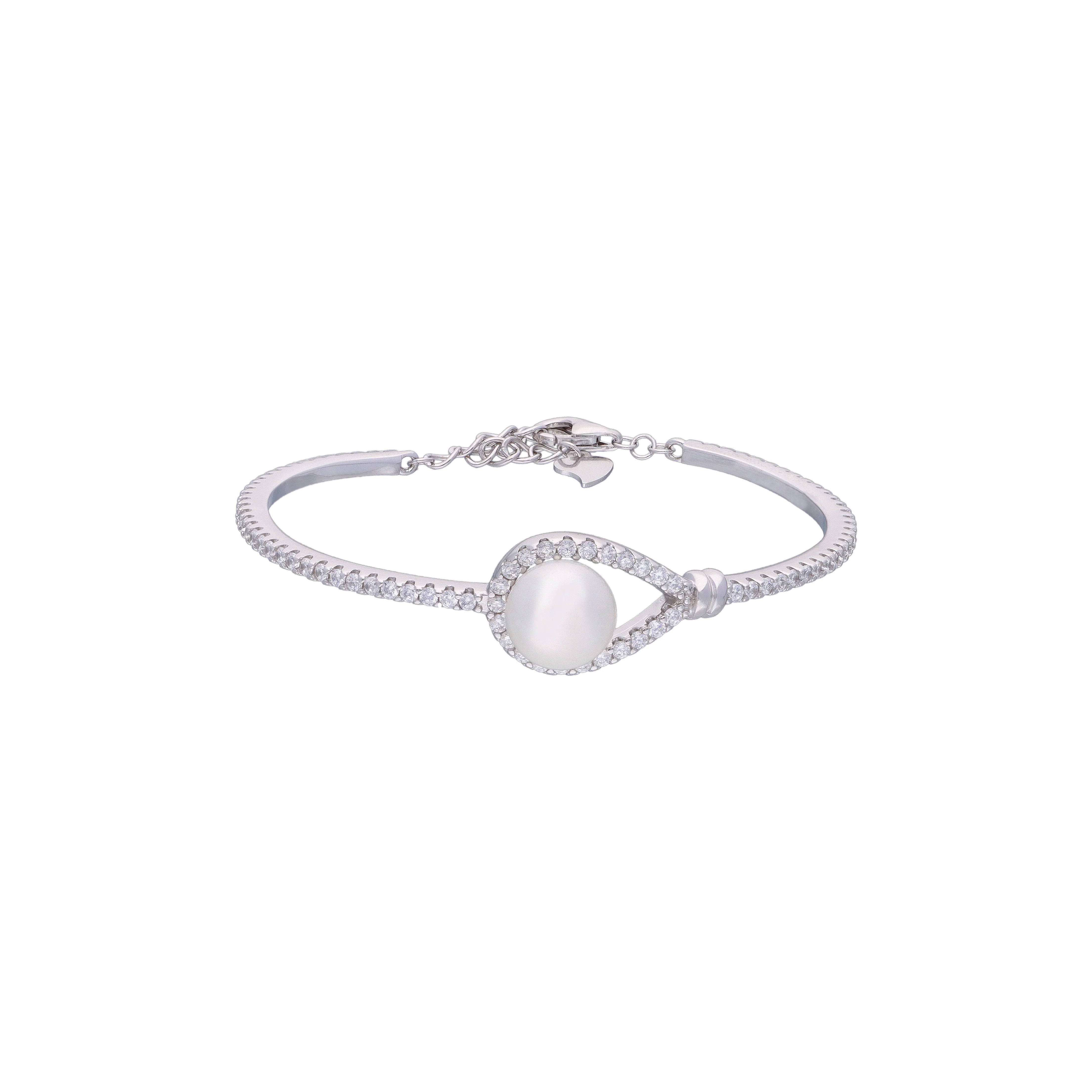 Enclosed Pearl Silver Bracelet - Image 5