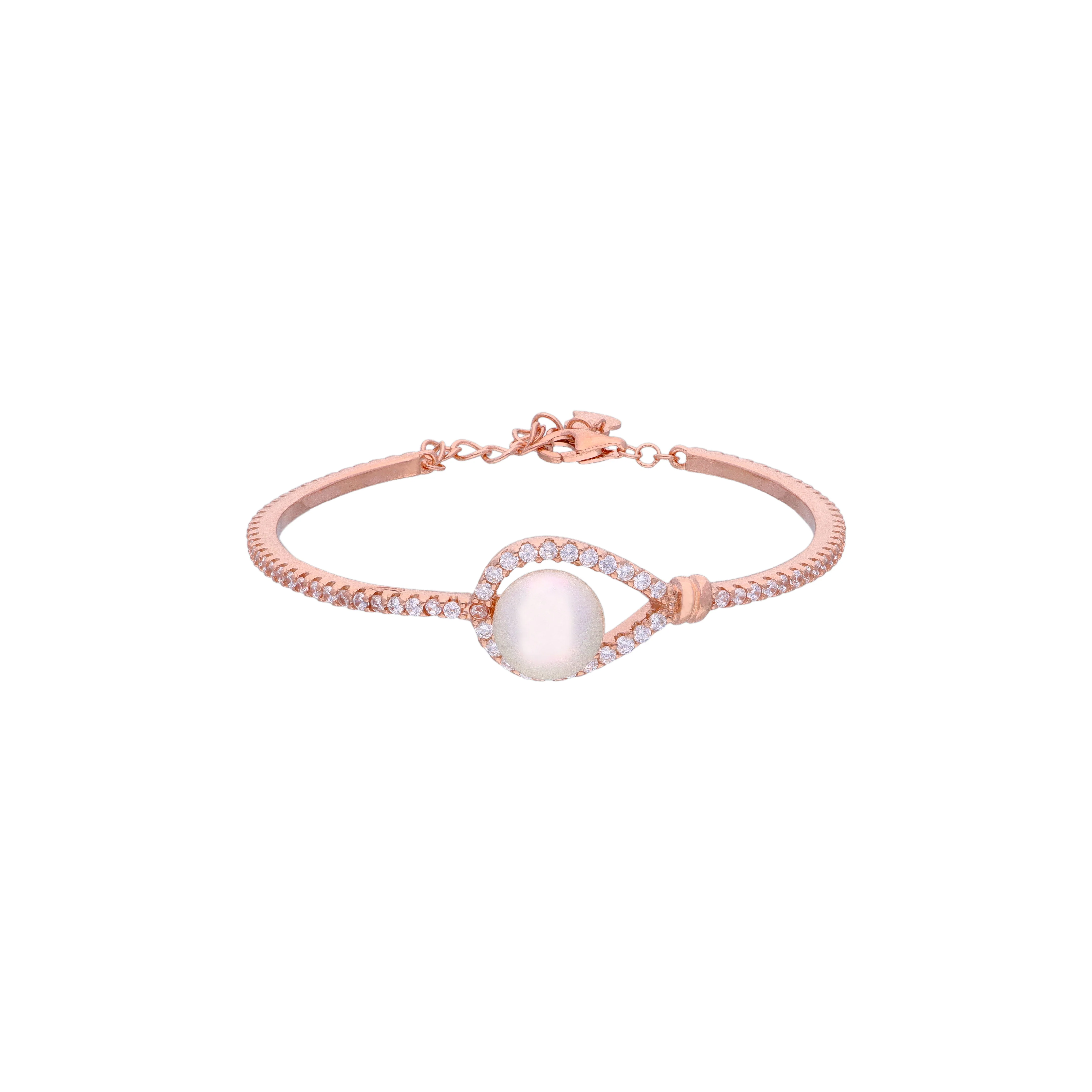 Enclosed Pearl Silver Bracelet - Image 6