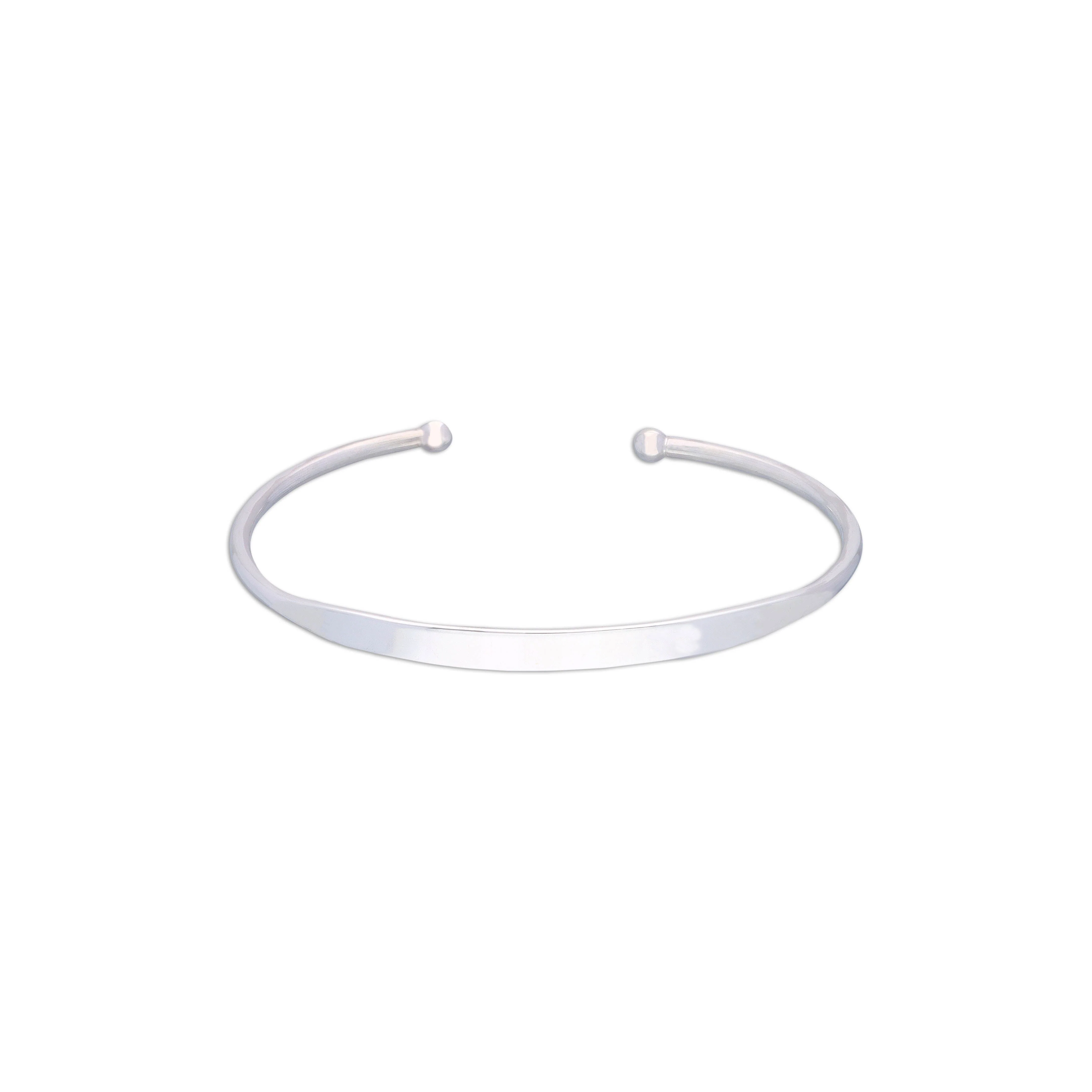 Simple Elegance Silver Bangle Bracelet - Image 3