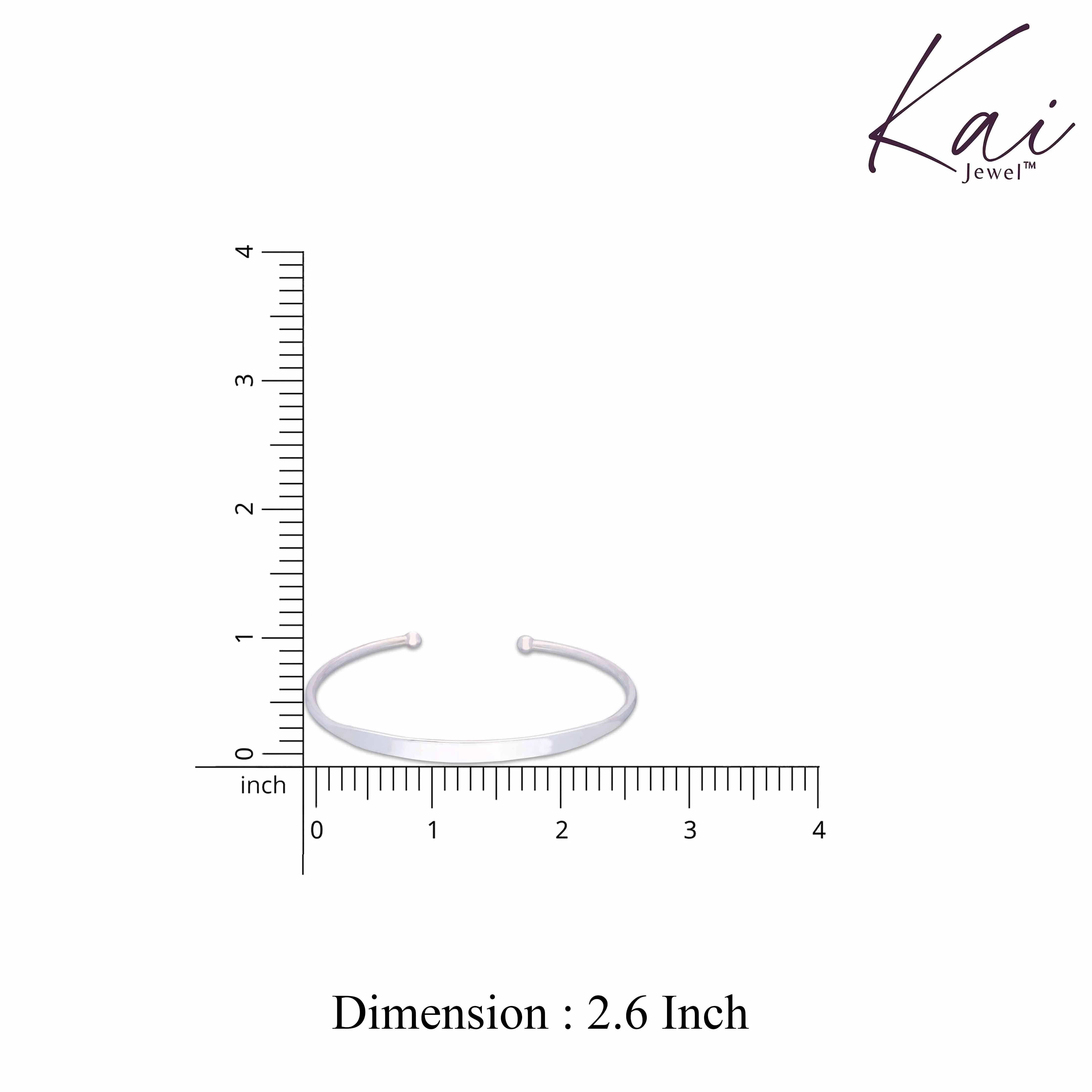 Simple Elegance Silver Bangle Bracelet - Image 4