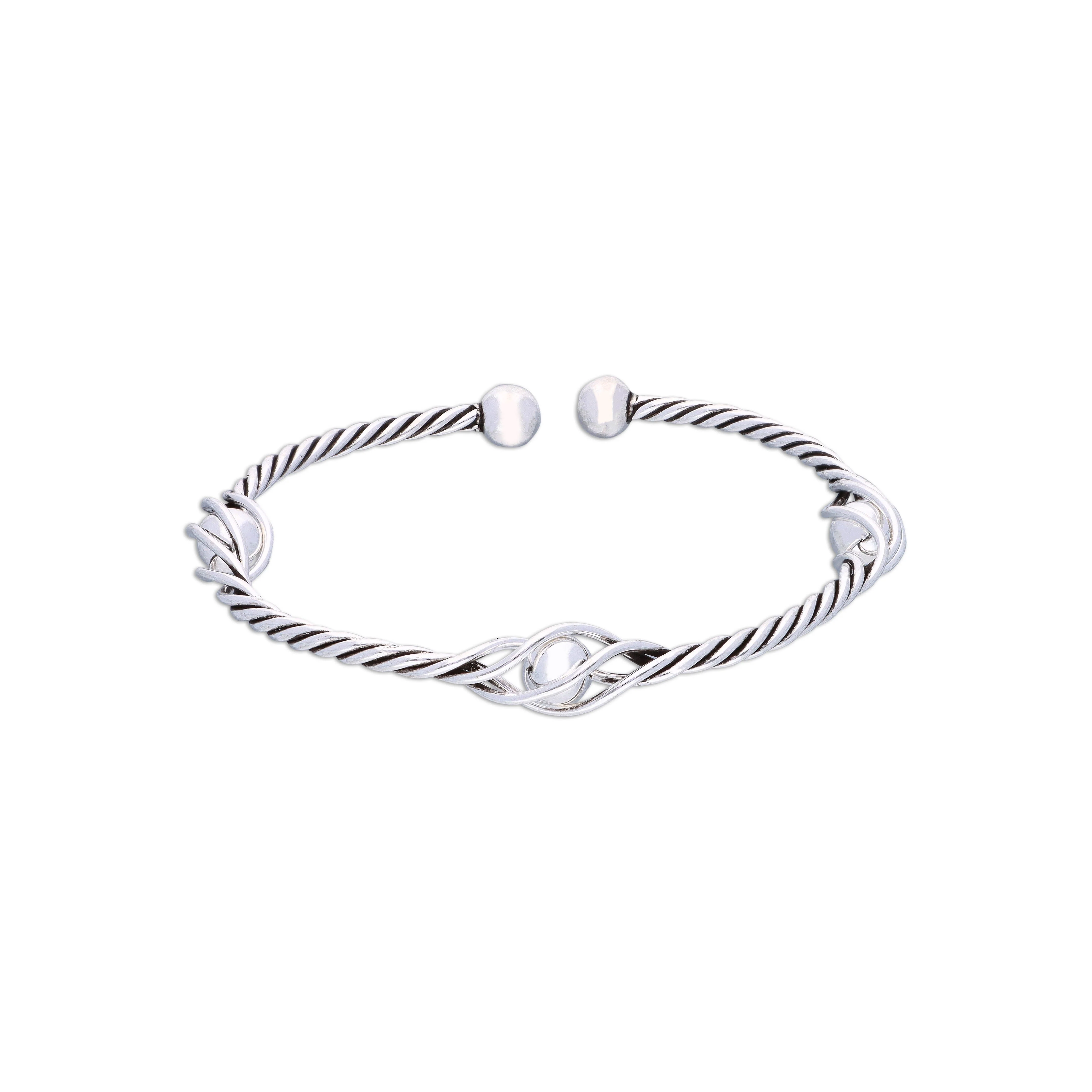 Cocooned Charisma Silver Bangle Bracelet - Image 3