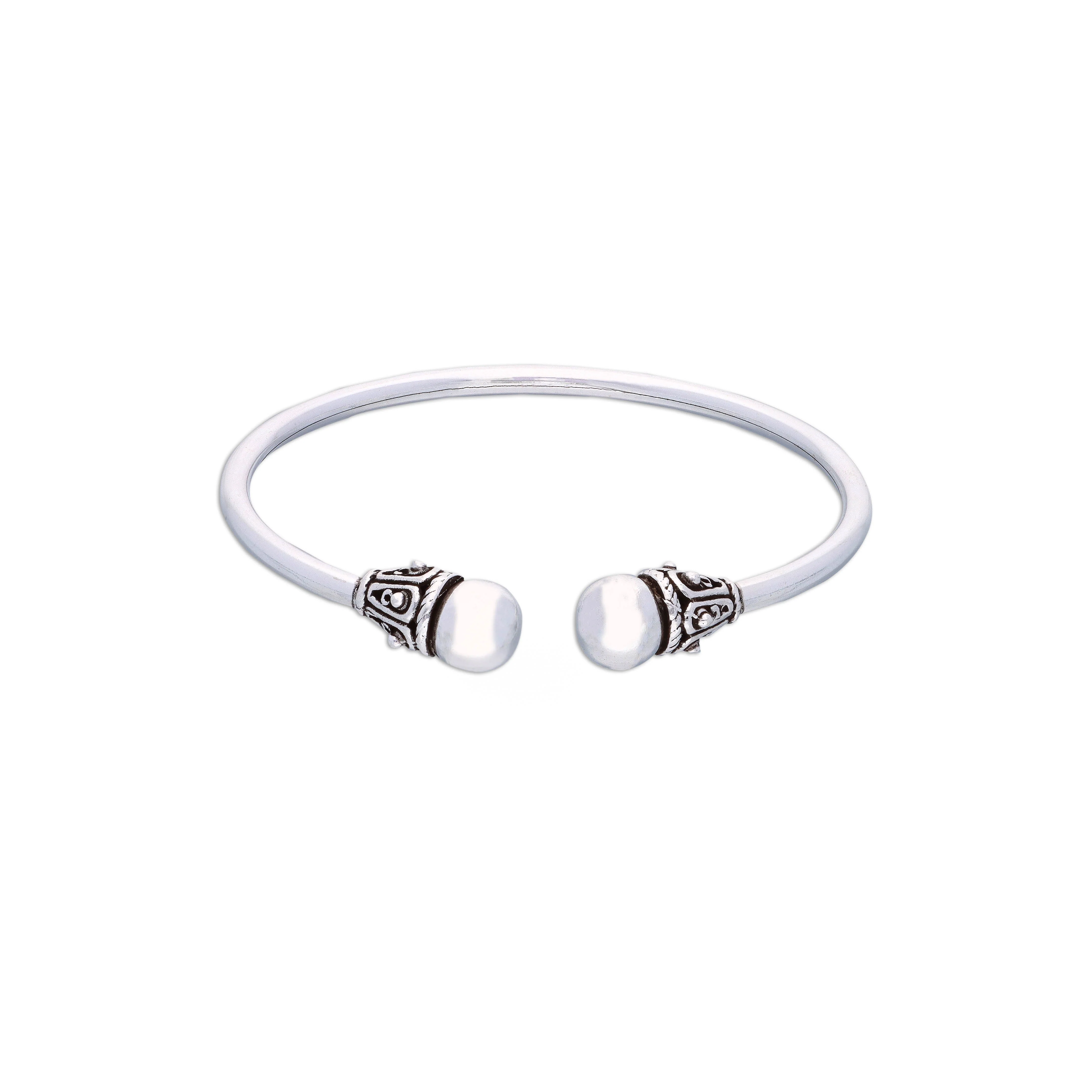 Dual Delight Silver Bangle Bracelet - Image 3
