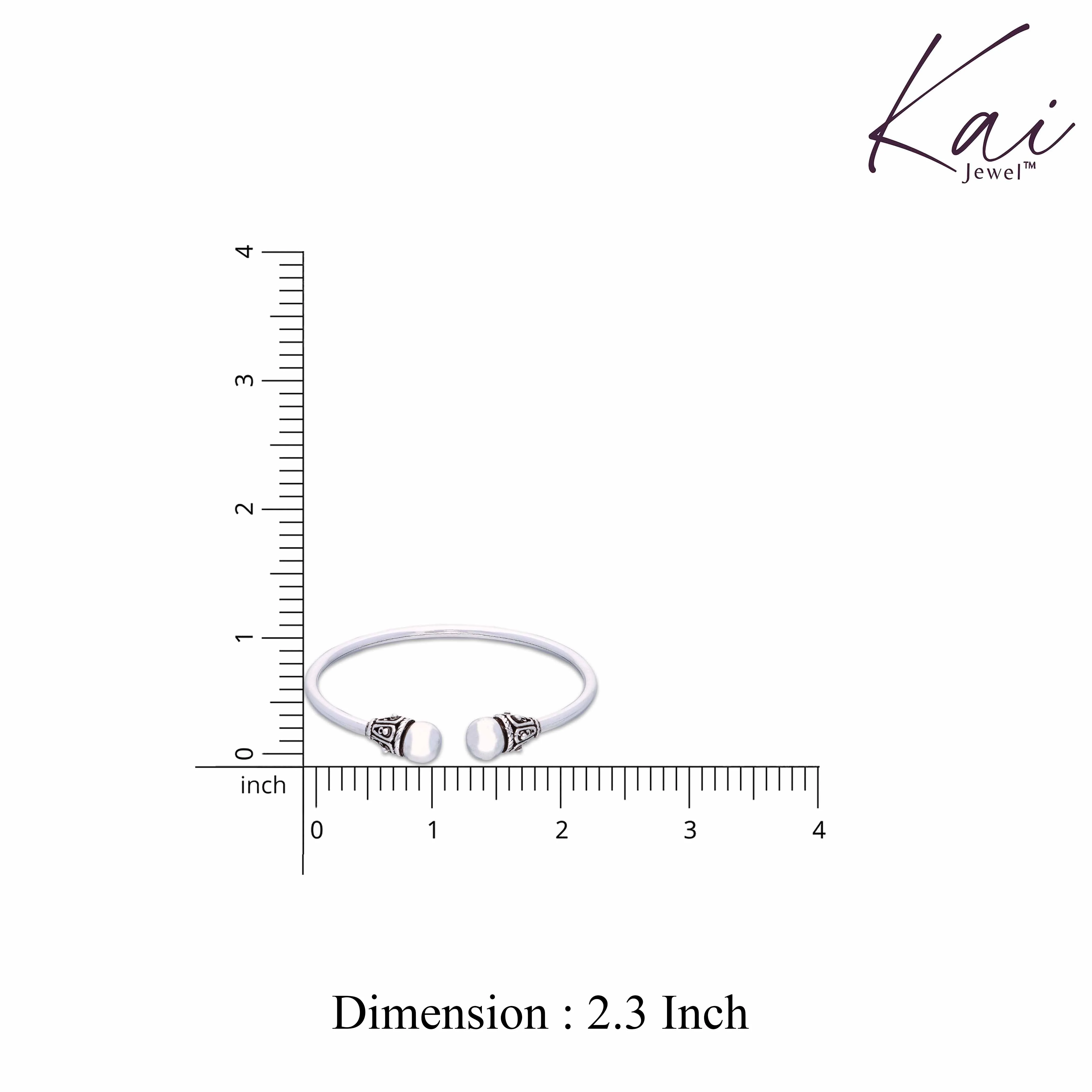 Dual Delight Silver Bangle Bracelet - Image 4