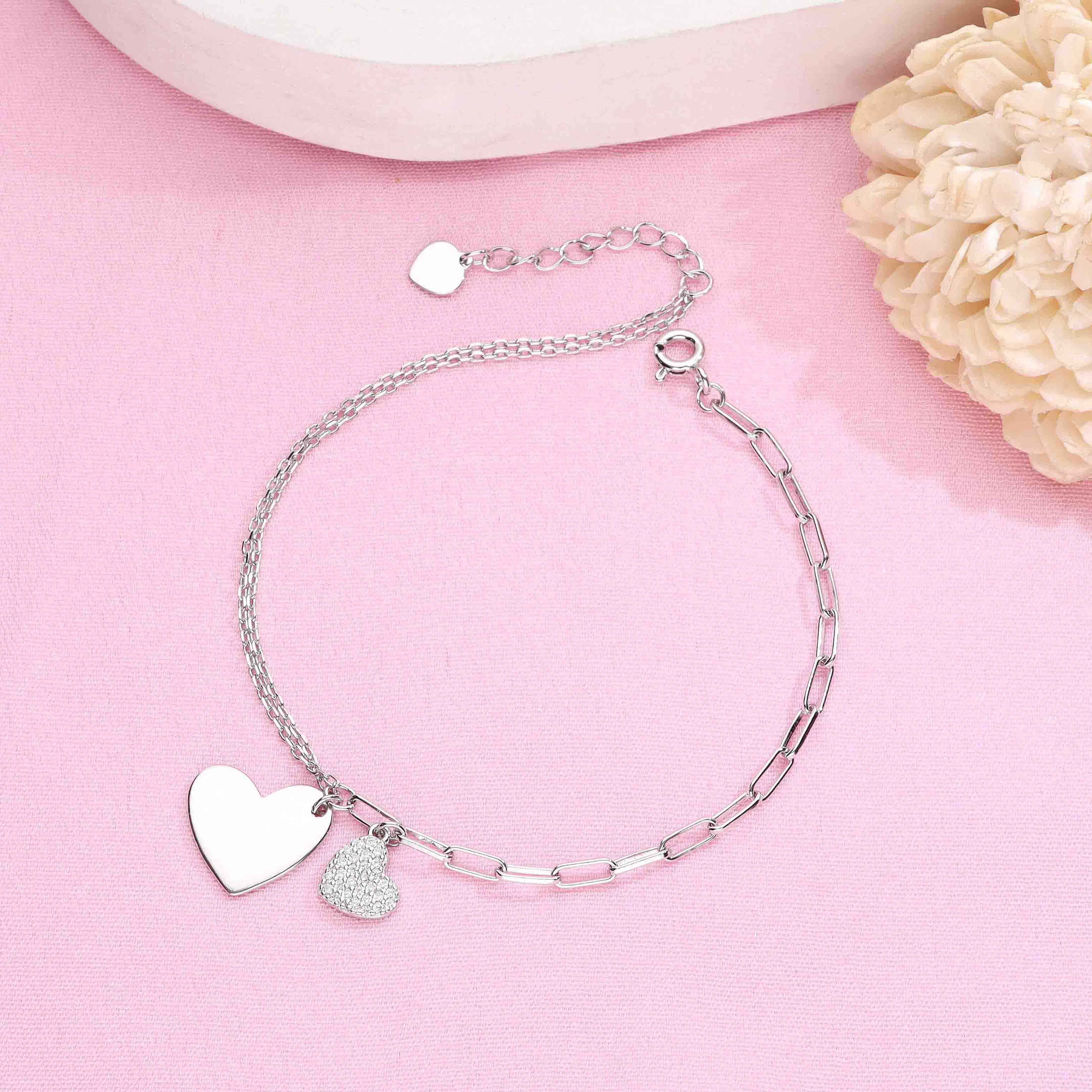 Coupled Compassion Rose Gold Charm Bracelet - Image 6