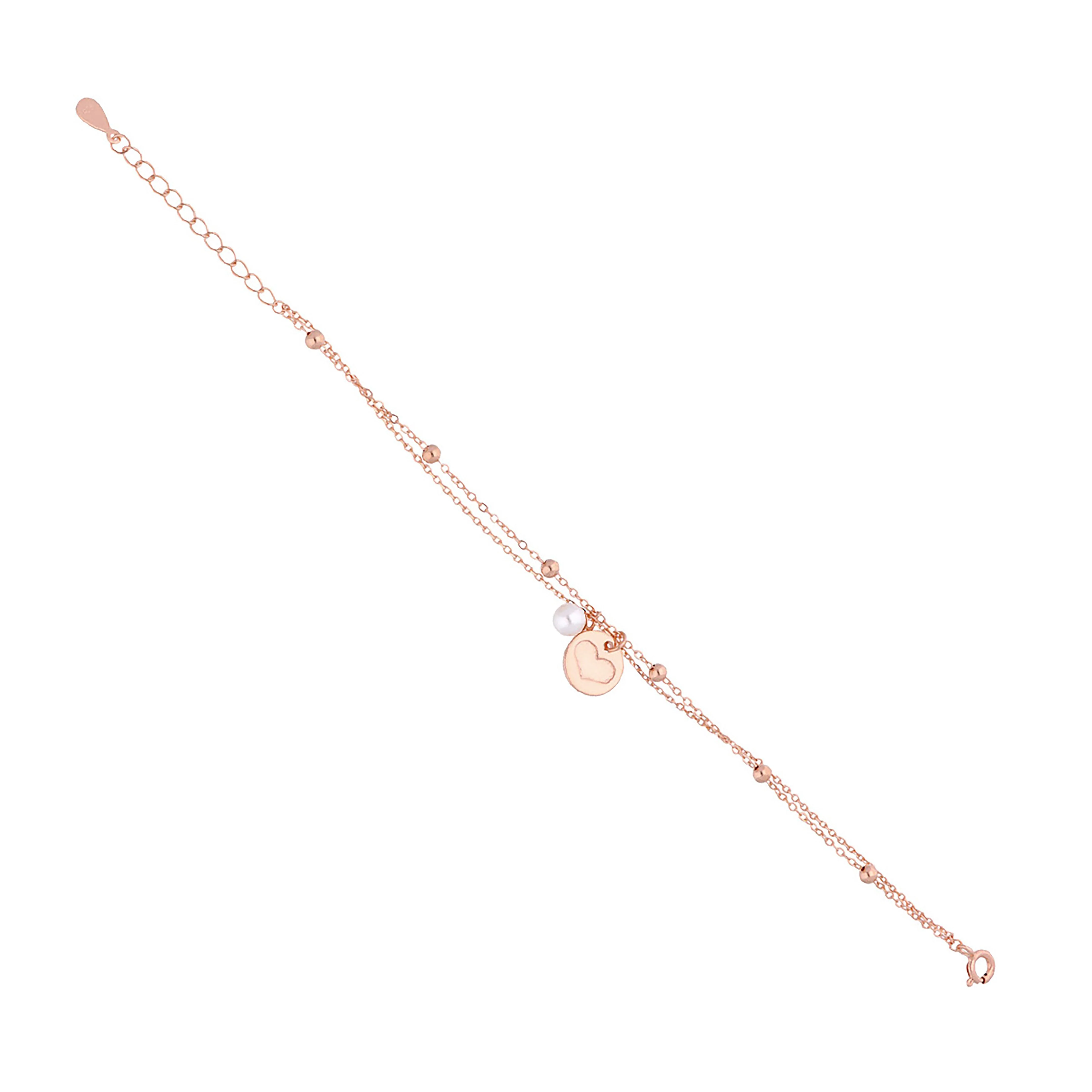 Sterling Silver Hearts & Pearl Charm Bracelet - Image 5