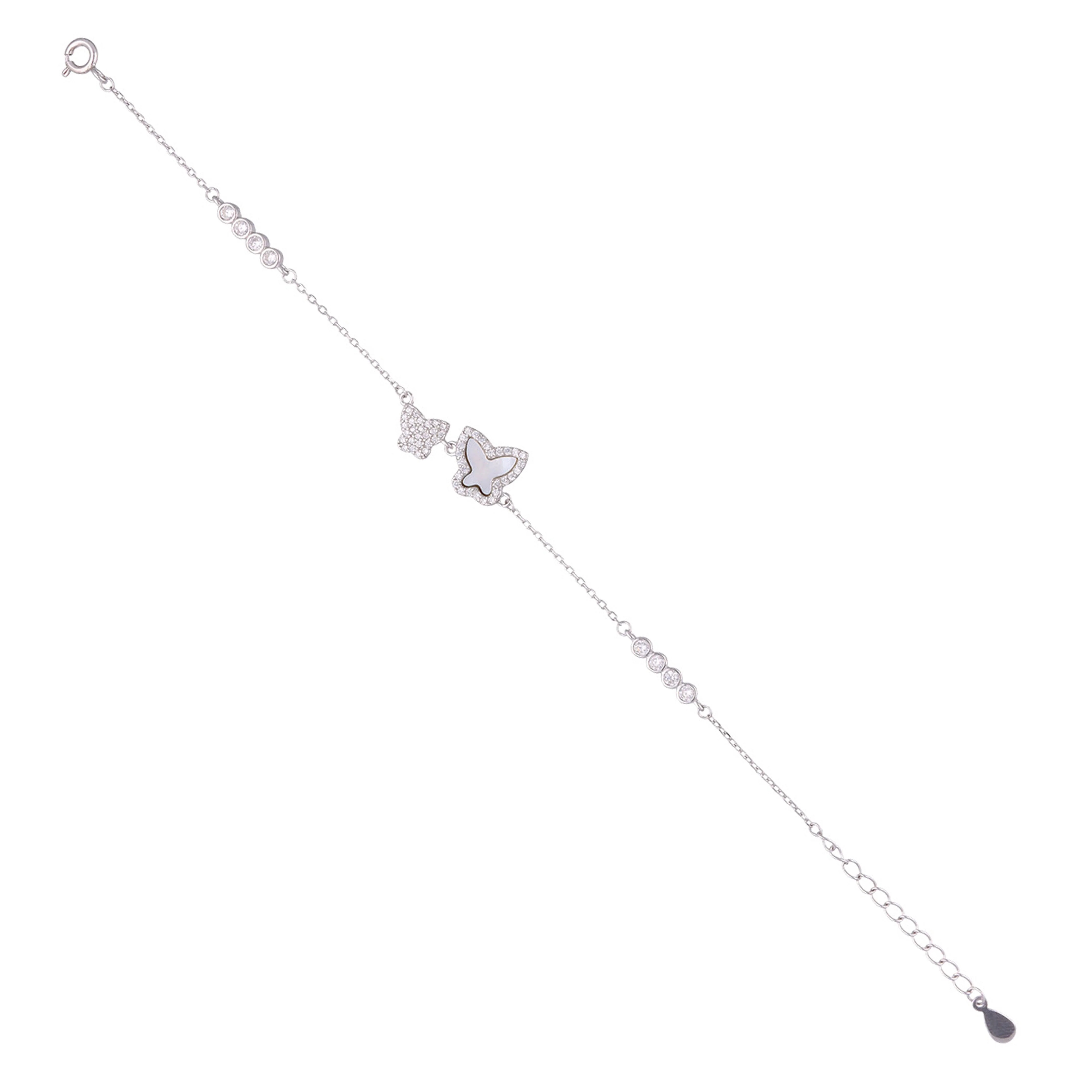 CRYSTAL BUTTERFLY SILVER BRACELET - Image 3