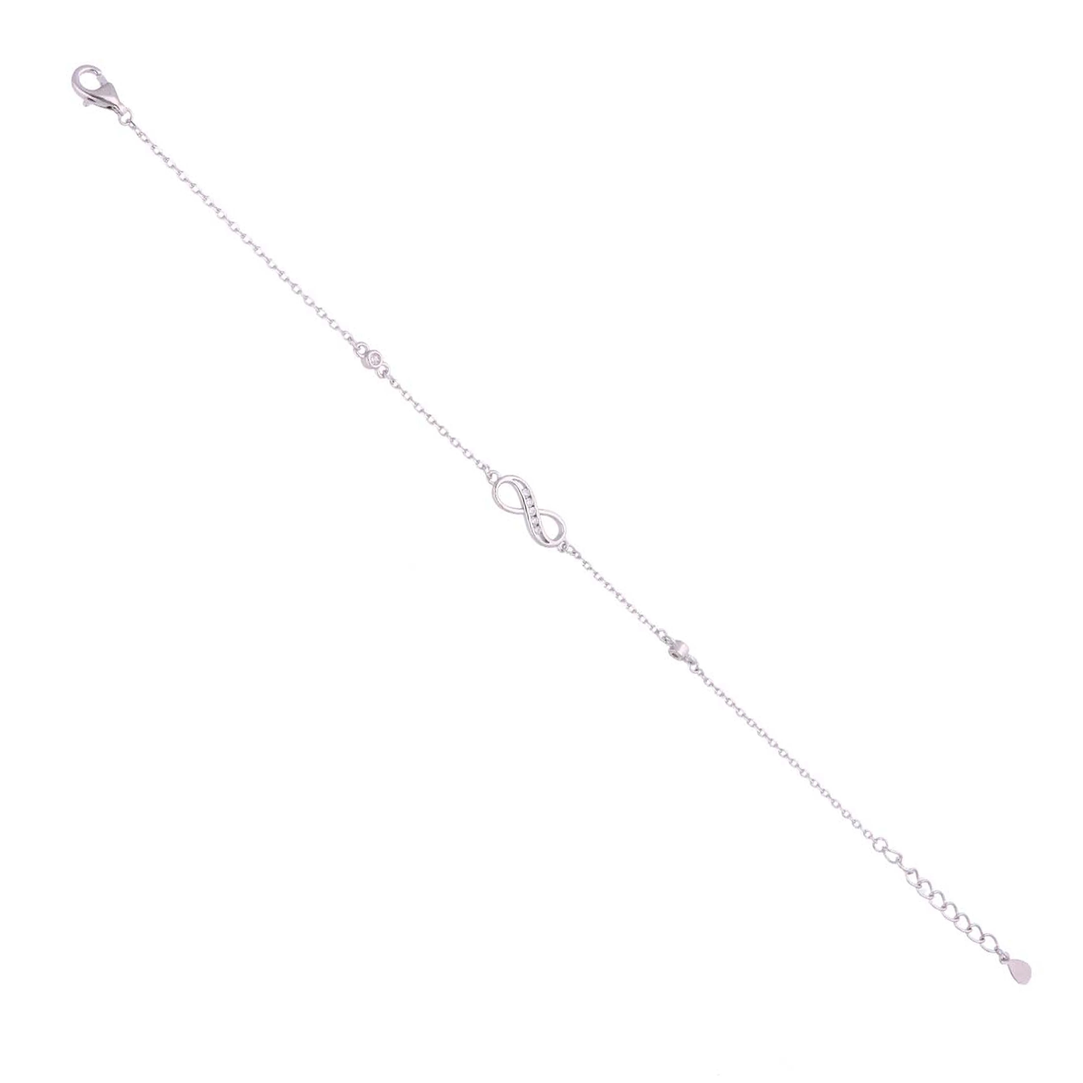 Sterling Silver Zircon Infinity Casual Bracelet - Image 5