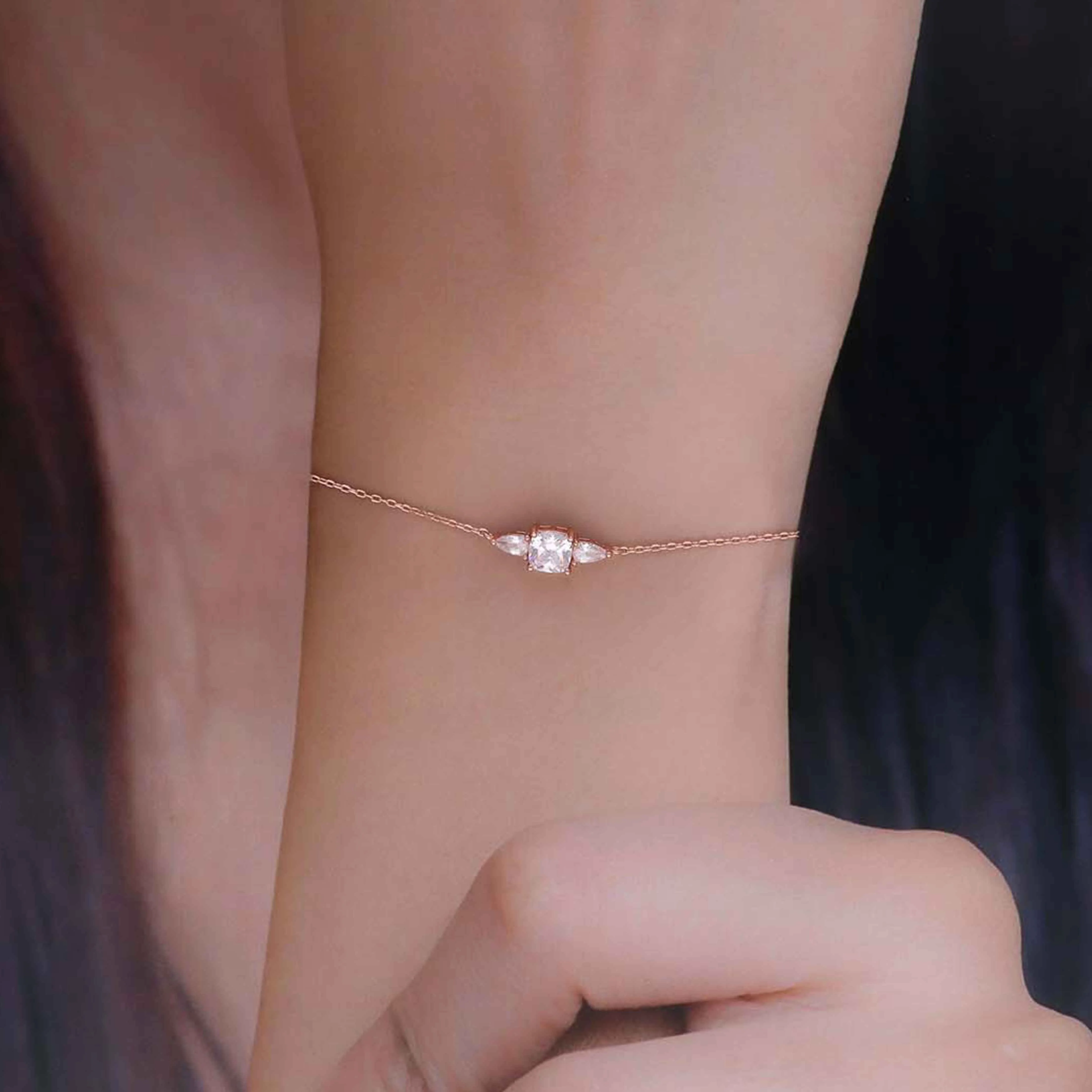 Timless Crystal Trio Silver Bracelet - Image 6