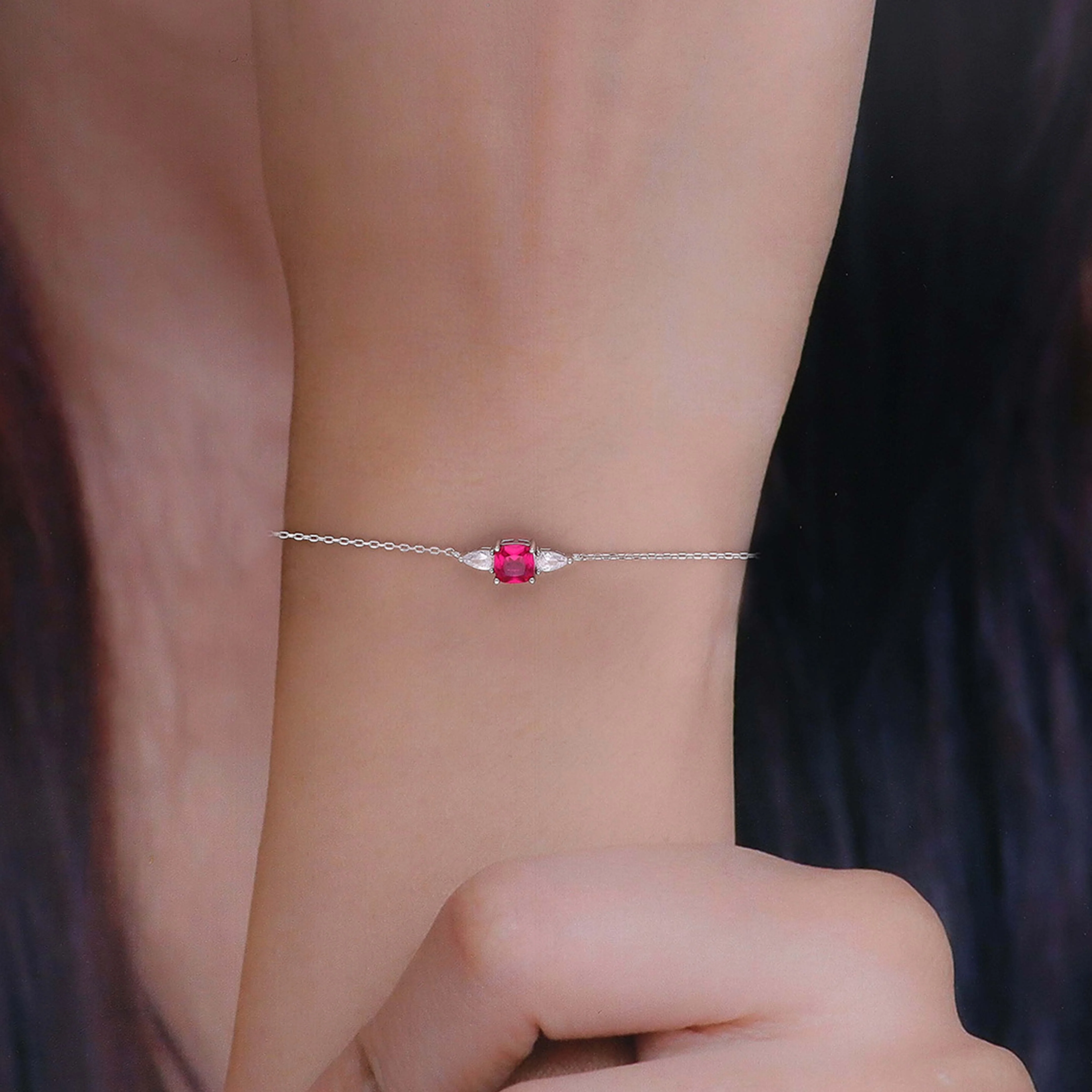 Timless Crystal Trio Silver Bracelet - Image 7