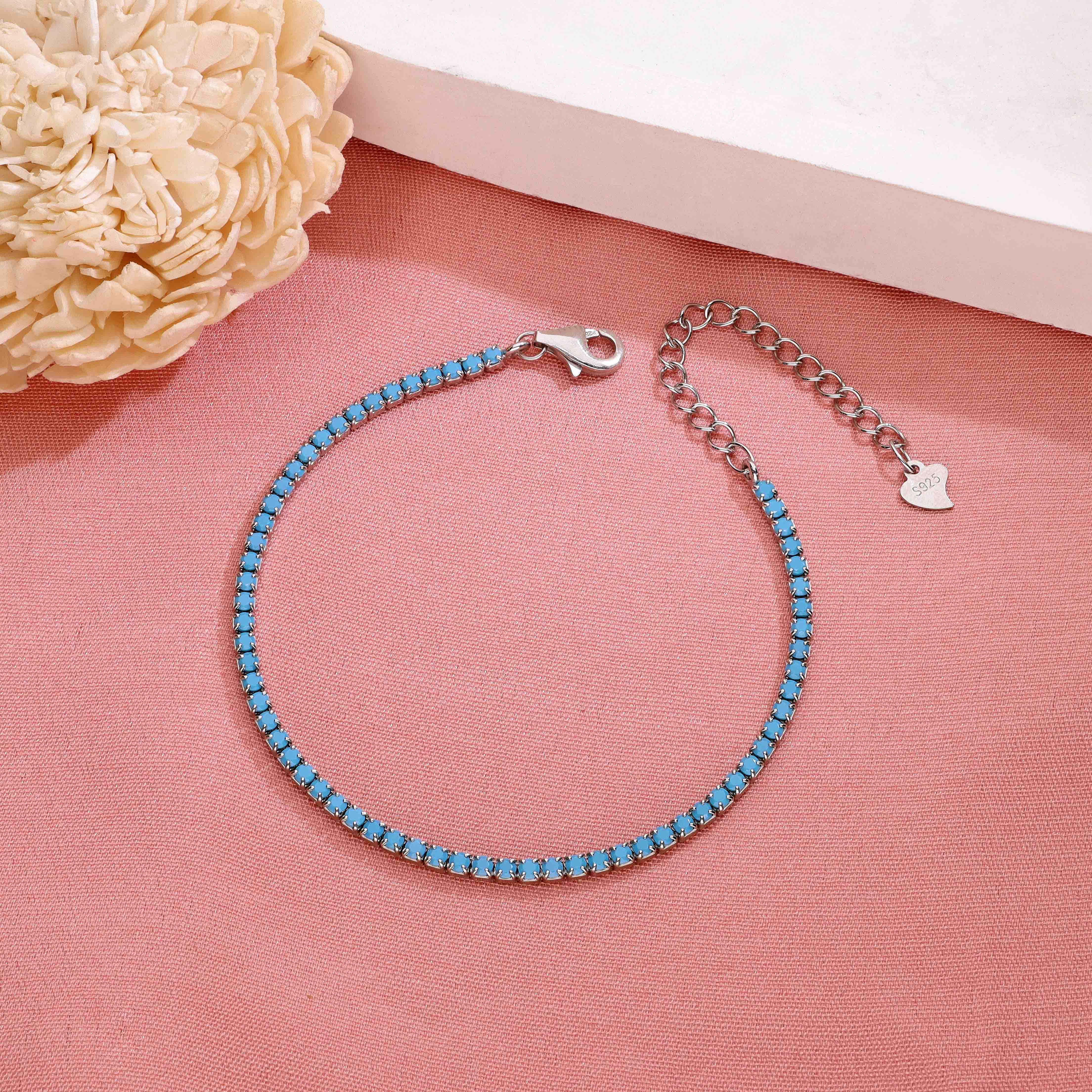 Classic Blue Stone Tennis Bracelet - Image 5