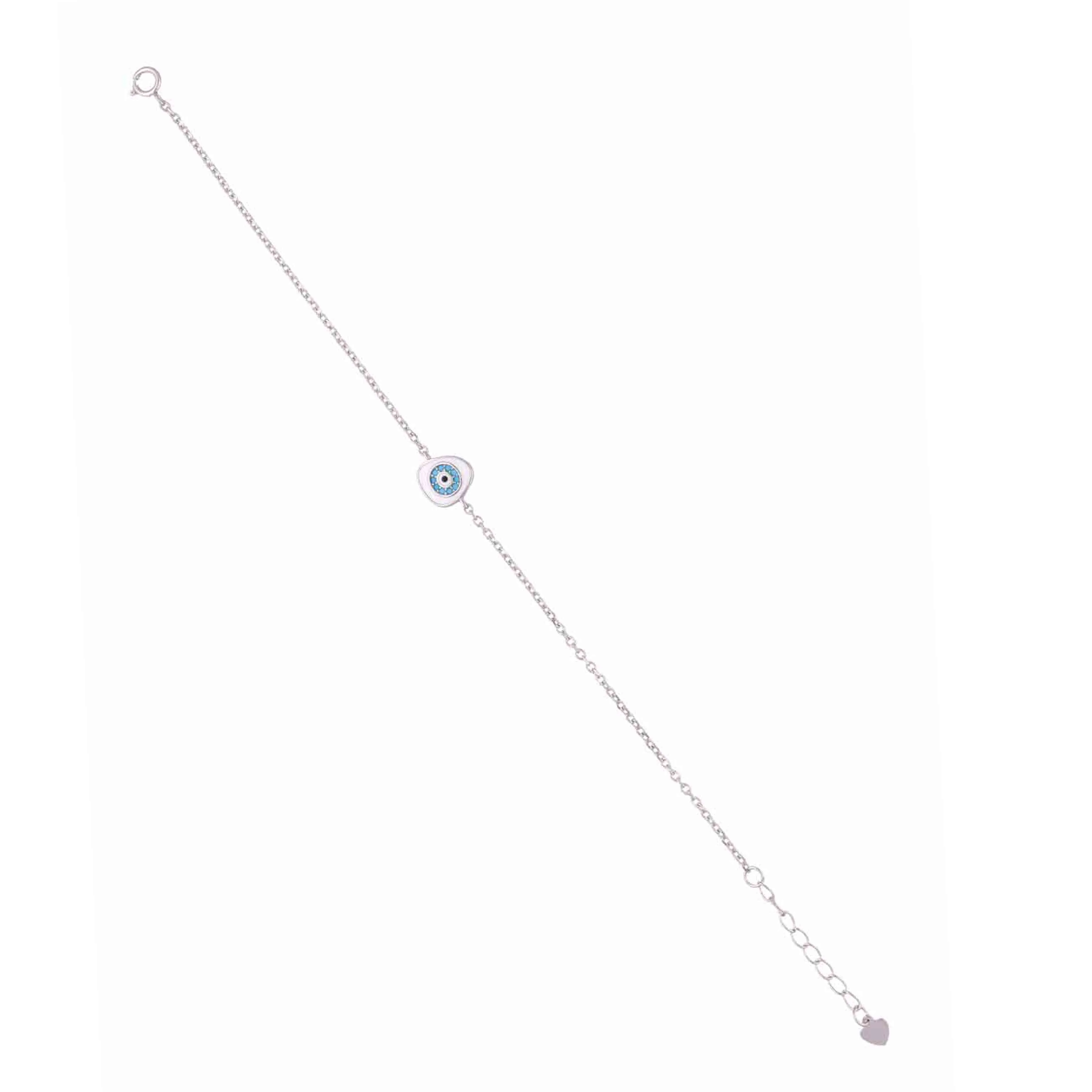 CHIC ENAMELLED EVIL EYE SILVER BRACELET - Image 5