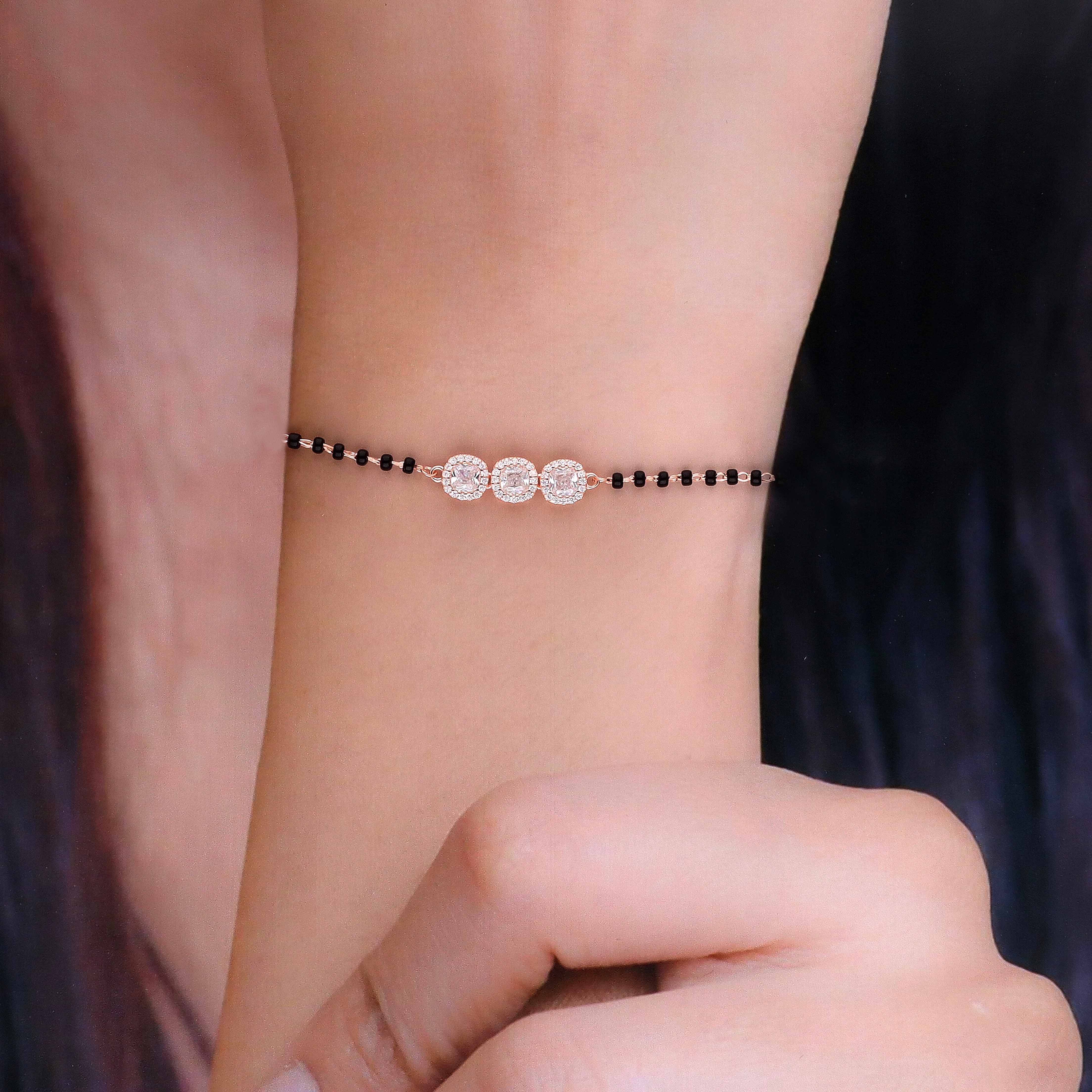 Sterling Silver Crystal Mangalsutra Bracelet - Image 4