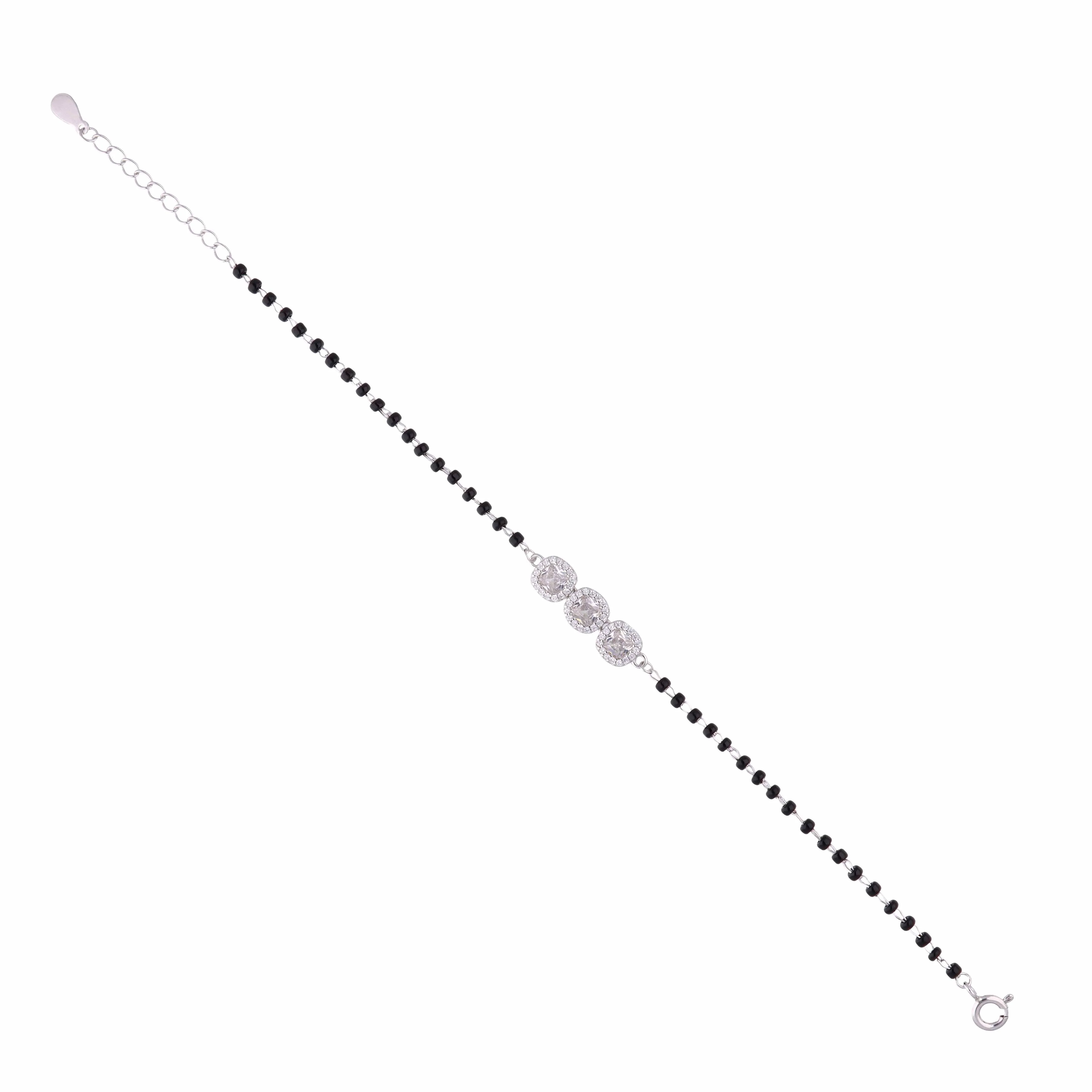 Sterling Silver Crystal Mangalsutra Bracelet - Image 5