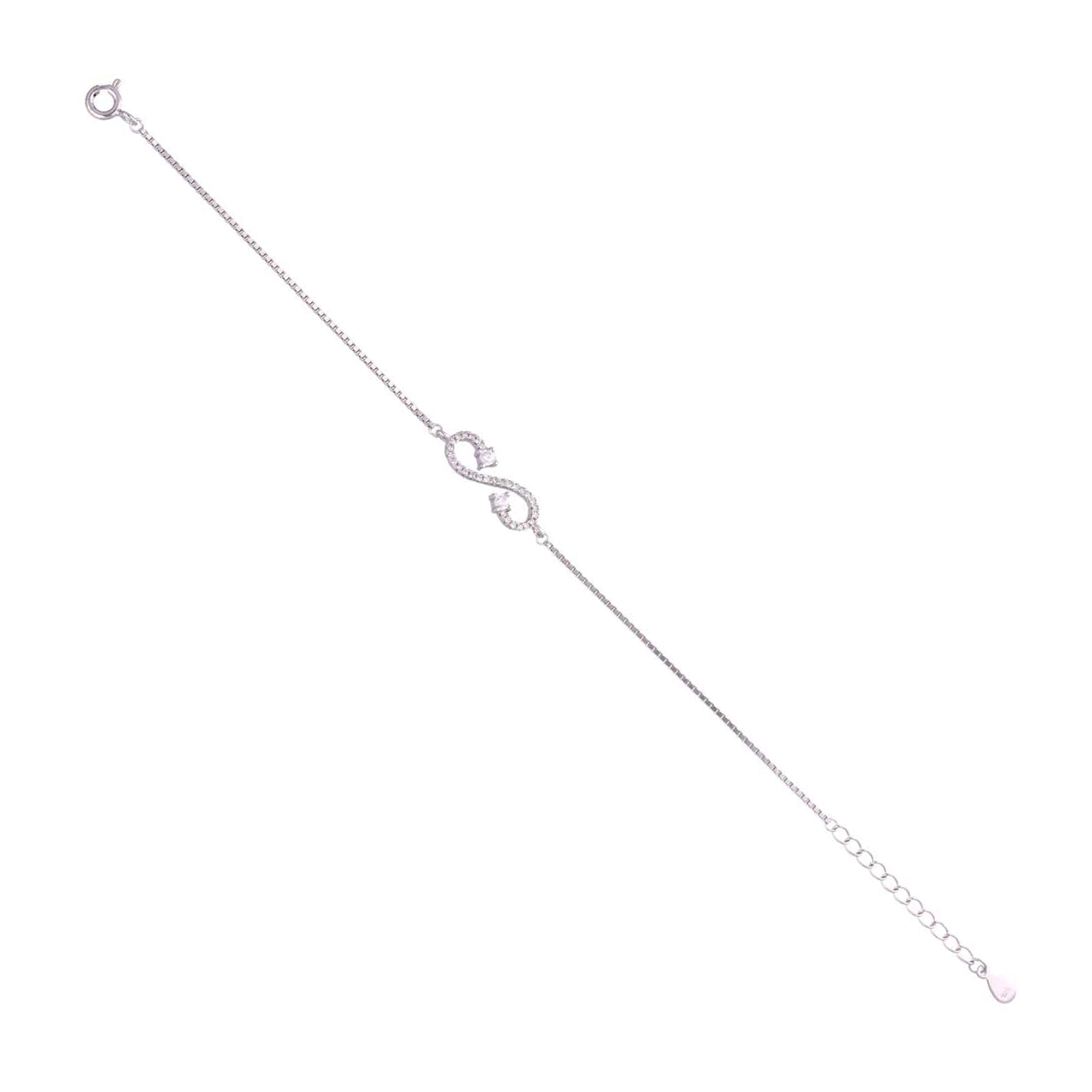 Sterling Silver Solitaire Infinity Bracelet - Image 5