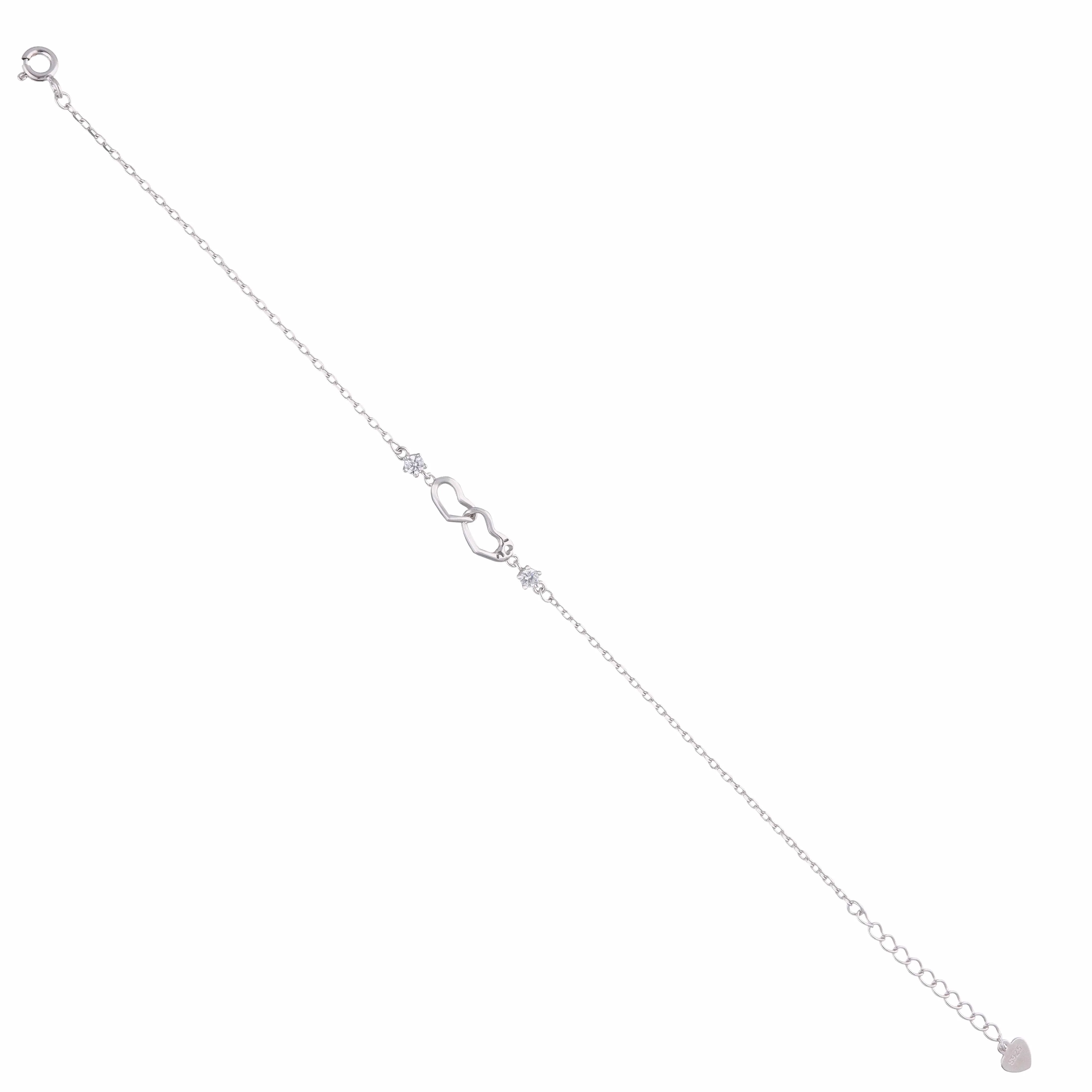 Conjoined Heart Silver Minimal Bracelet - Image 7