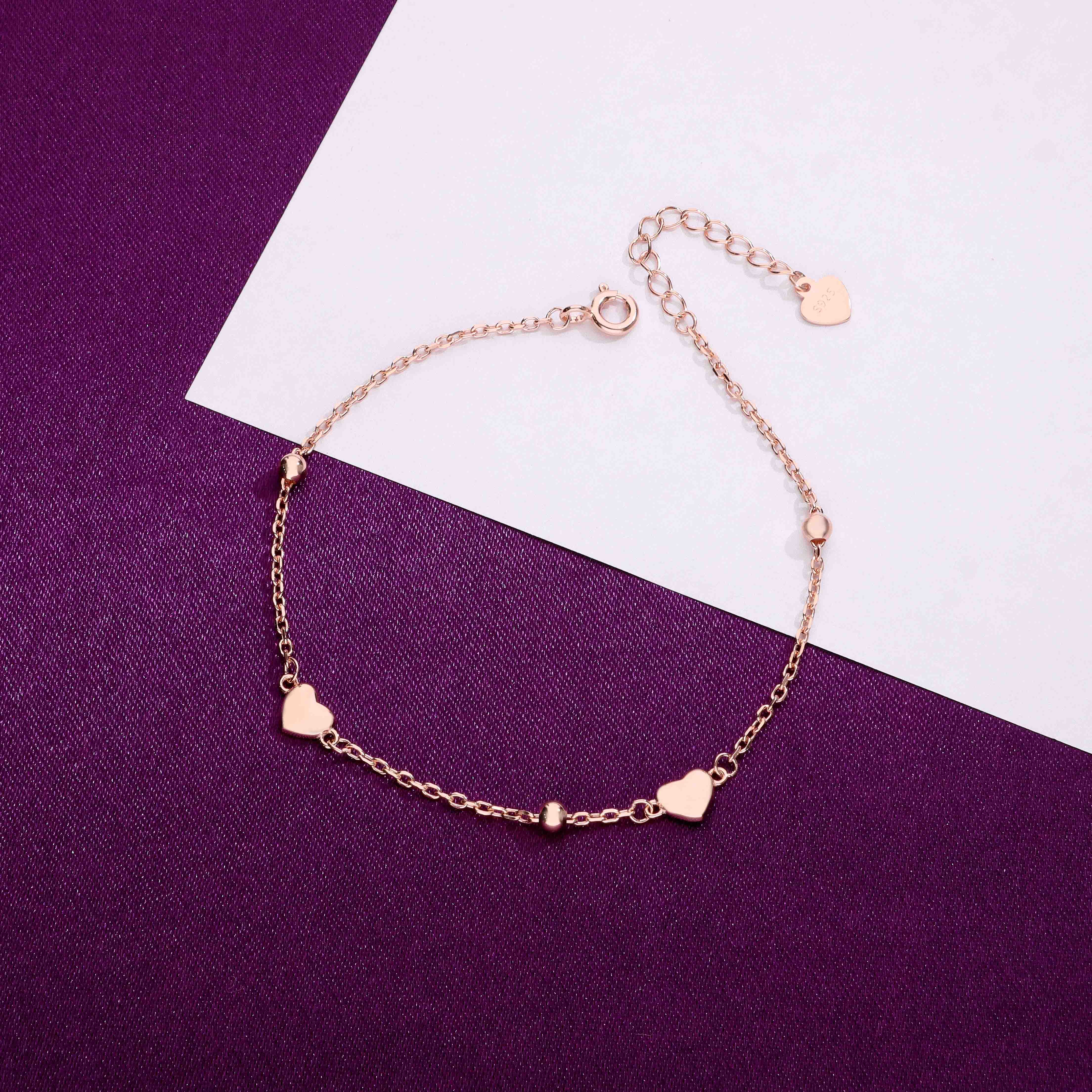 SILVER HEARTS & BEADS BRACELET - Image 10