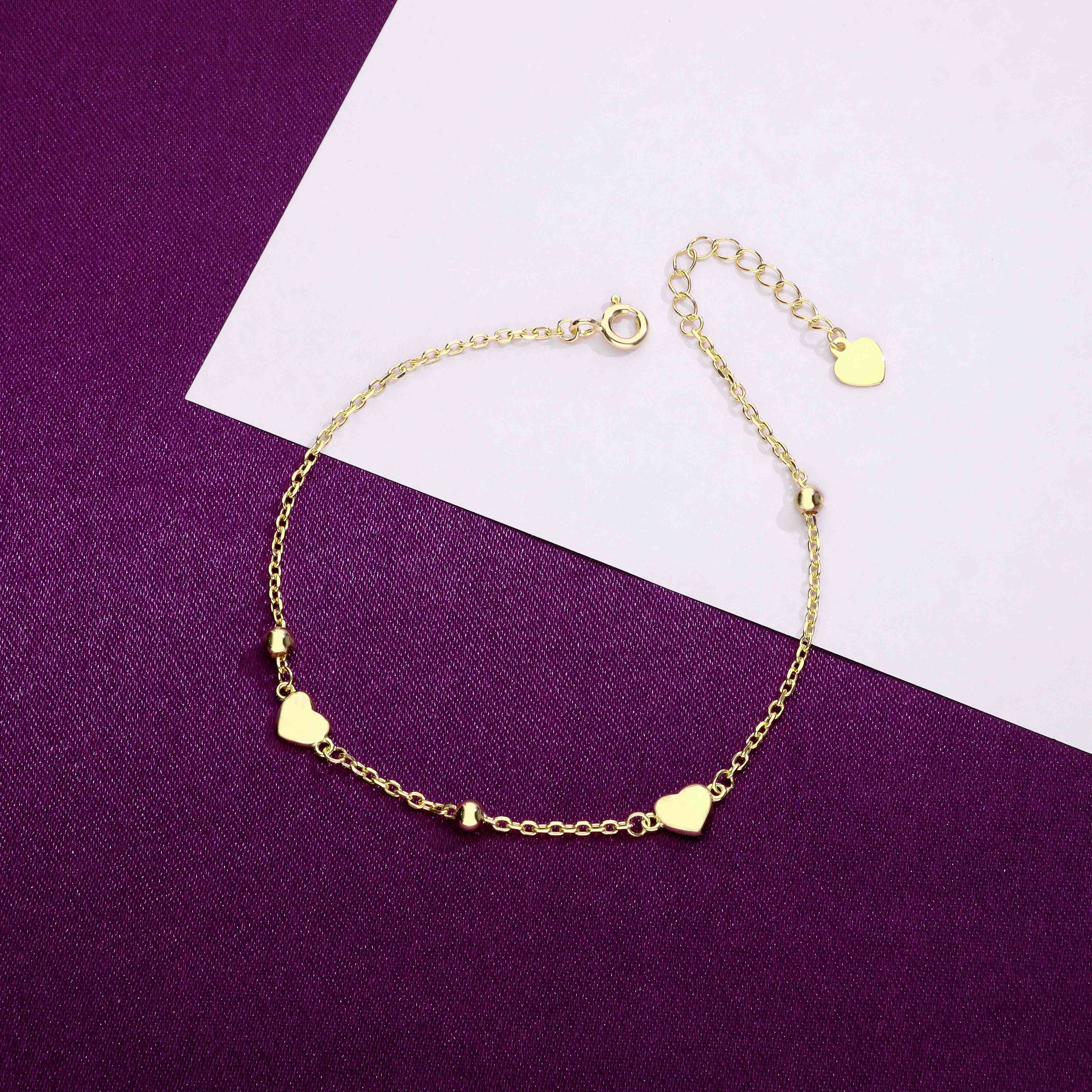 SILVER HEARTS & BEADS BRACELET - Image 3