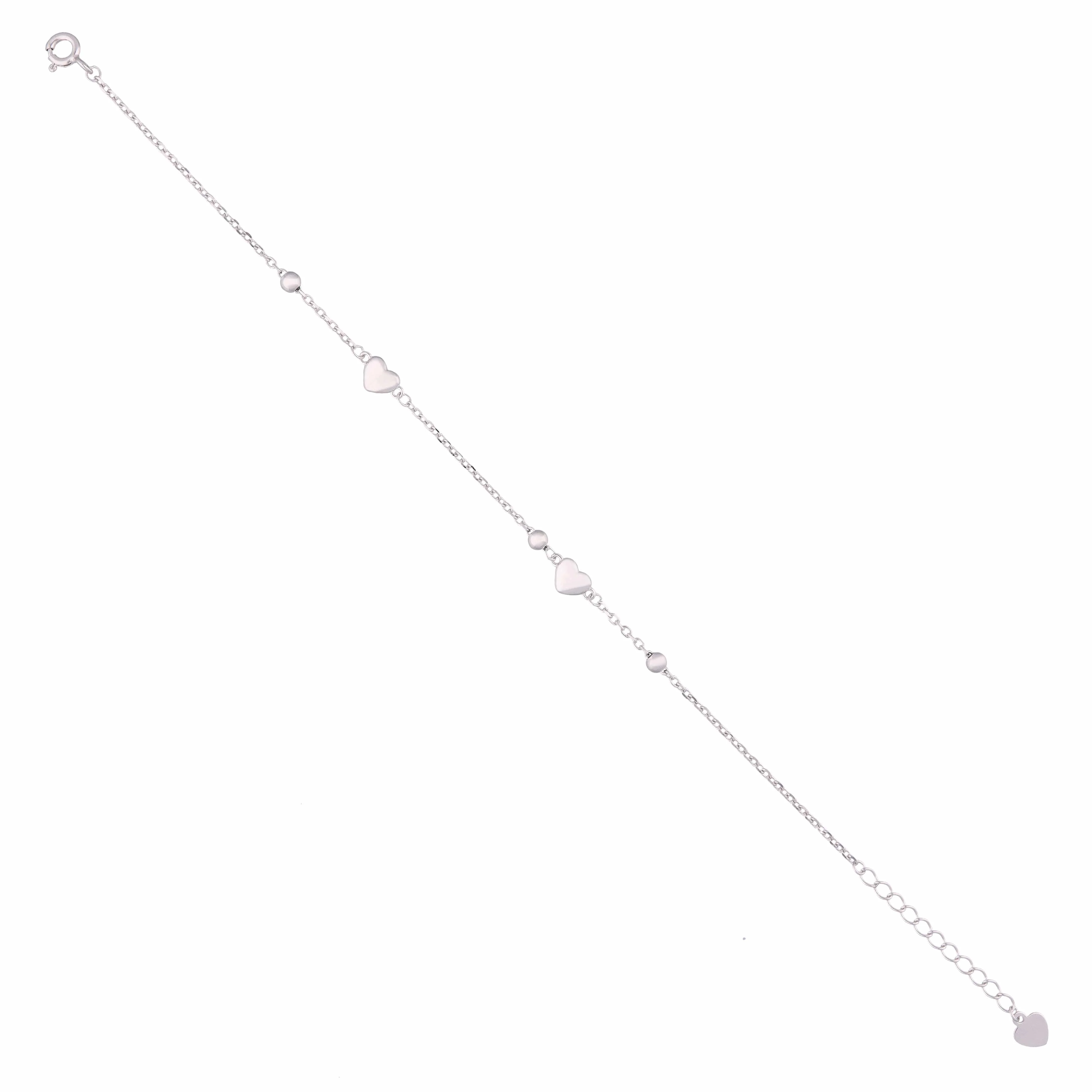 SILVER HEARTS & BEADS BRACELET - Image 7