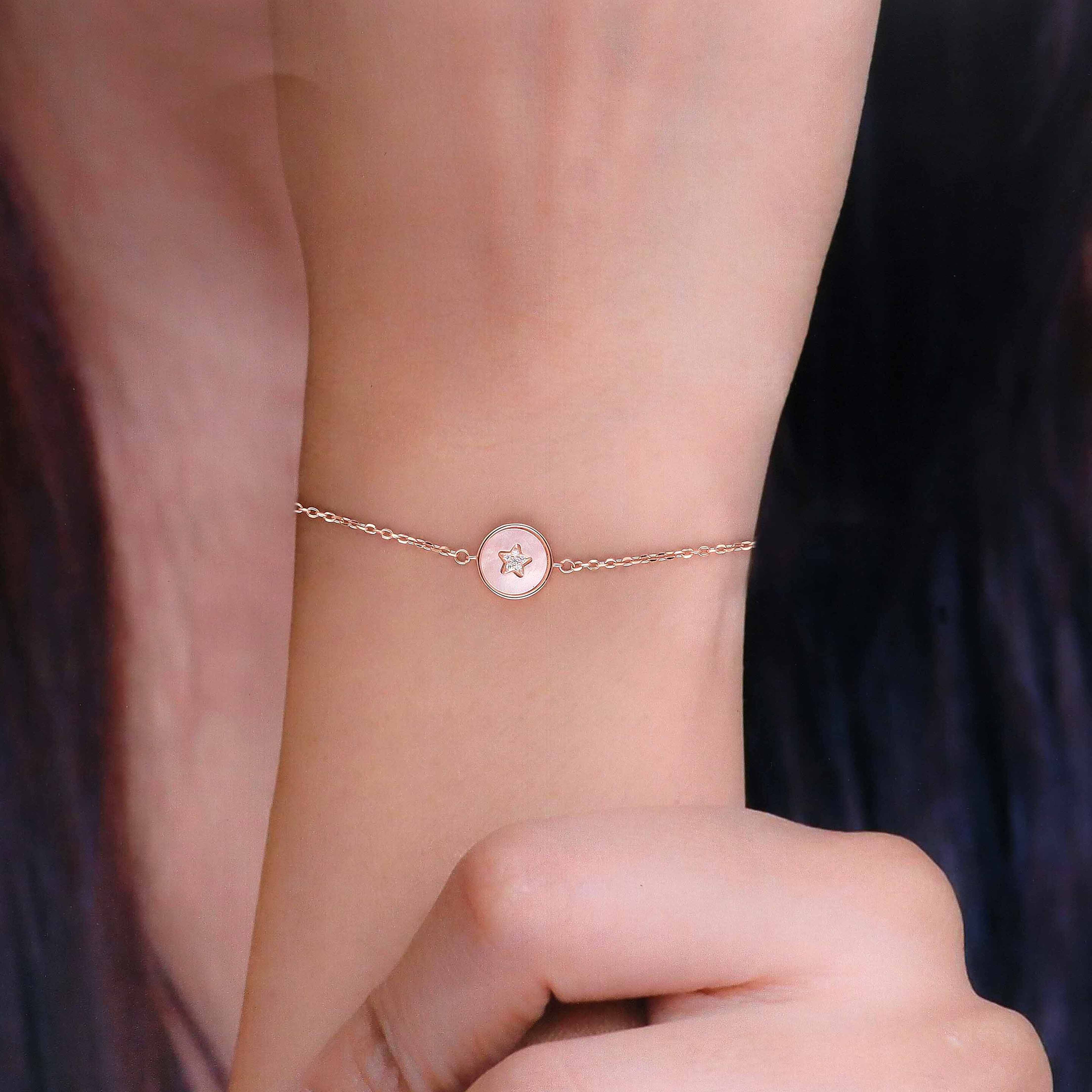 Sterling Silver Zircon Studded Star Bracelet - Image 5