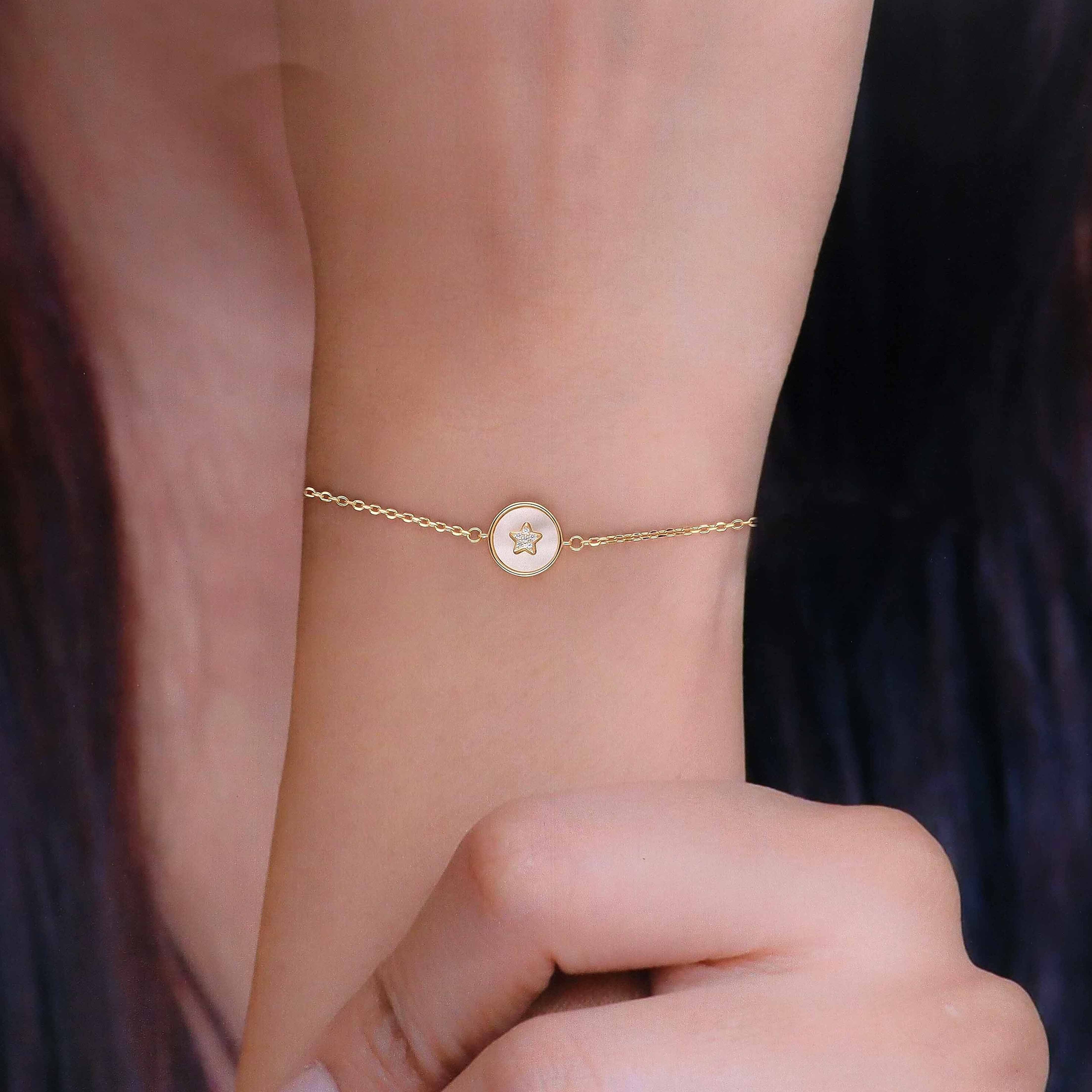 Sterling Silver Zircon Studded Star Bracelet - Image 6