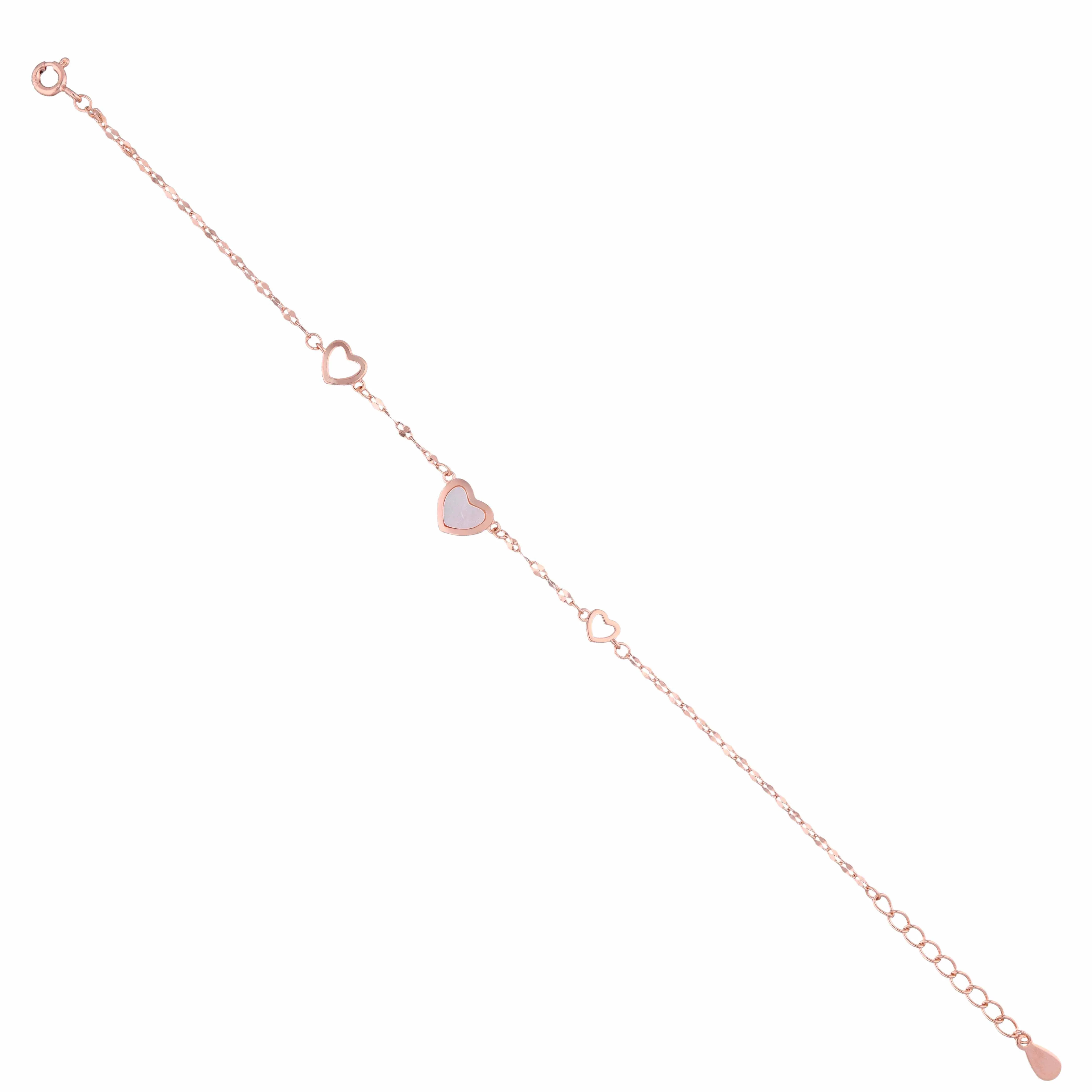 Alluring Heart Charm Silver Causal Bracelet - Image 7