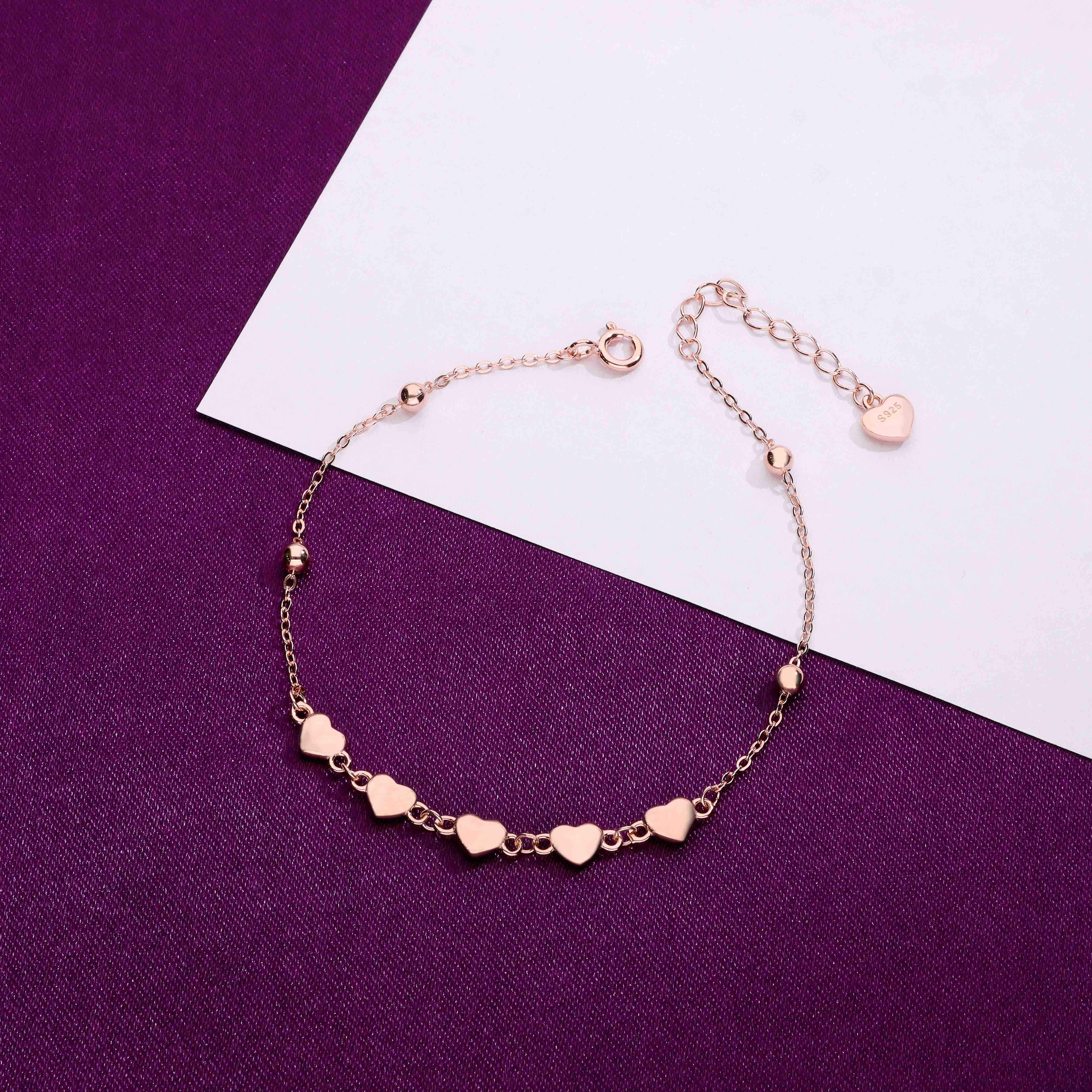 Bedazzling Beauty Silver Heart Casual Bracelet - Image 2