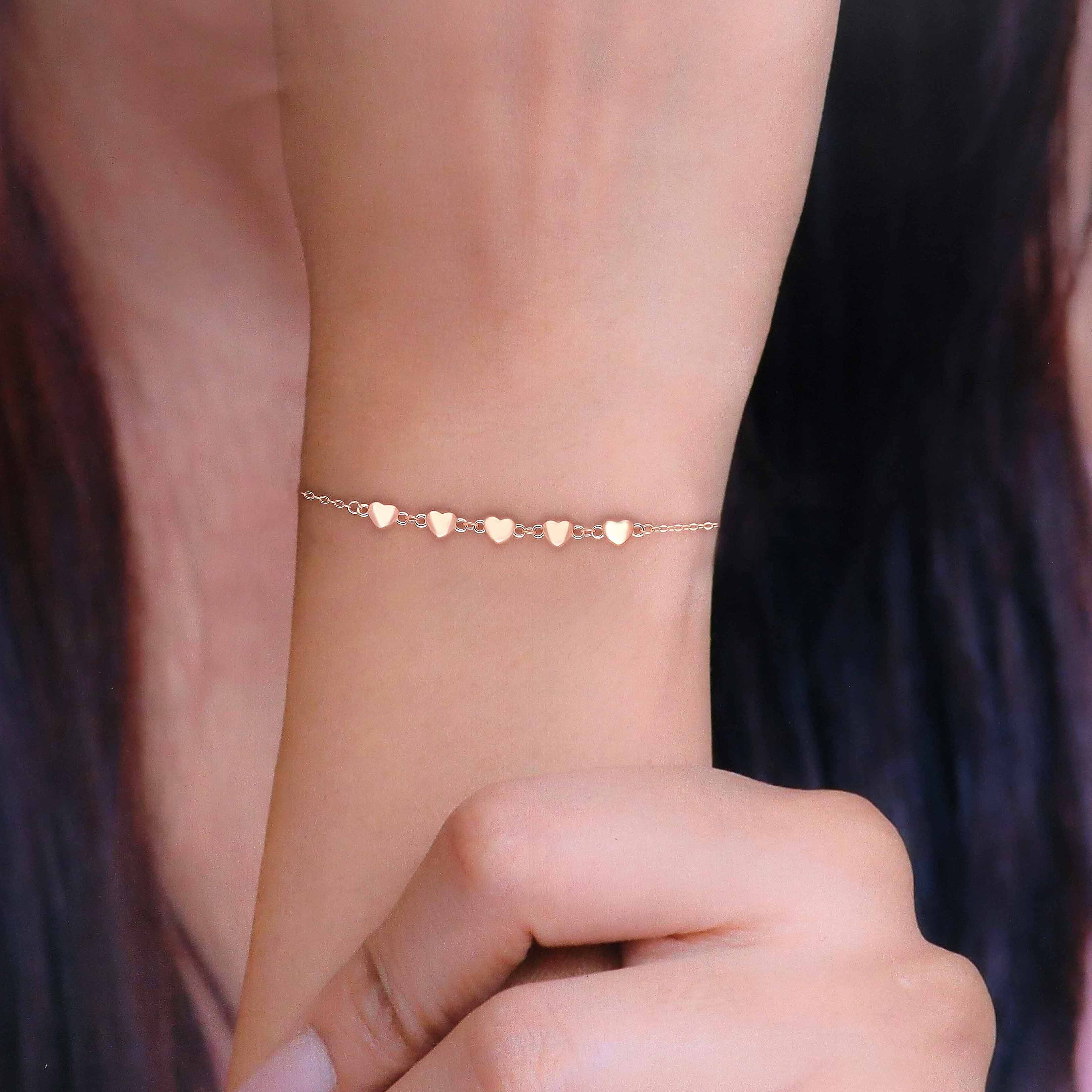 Bedazzling Beauty Silver Heart Casual Bracelet - Image 5