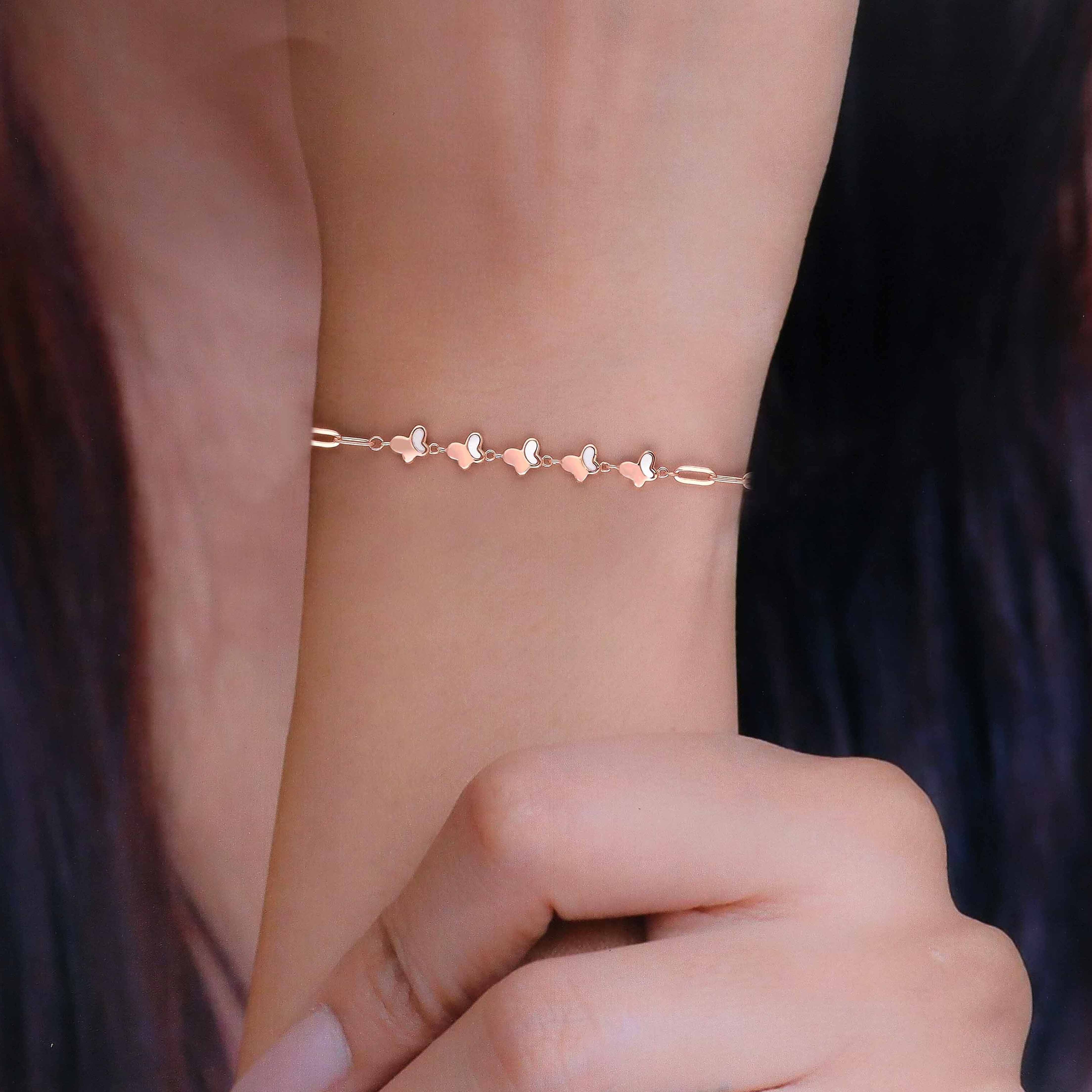 Strand of Butterflies Zircon Casual Silver Bracelet - Image 5