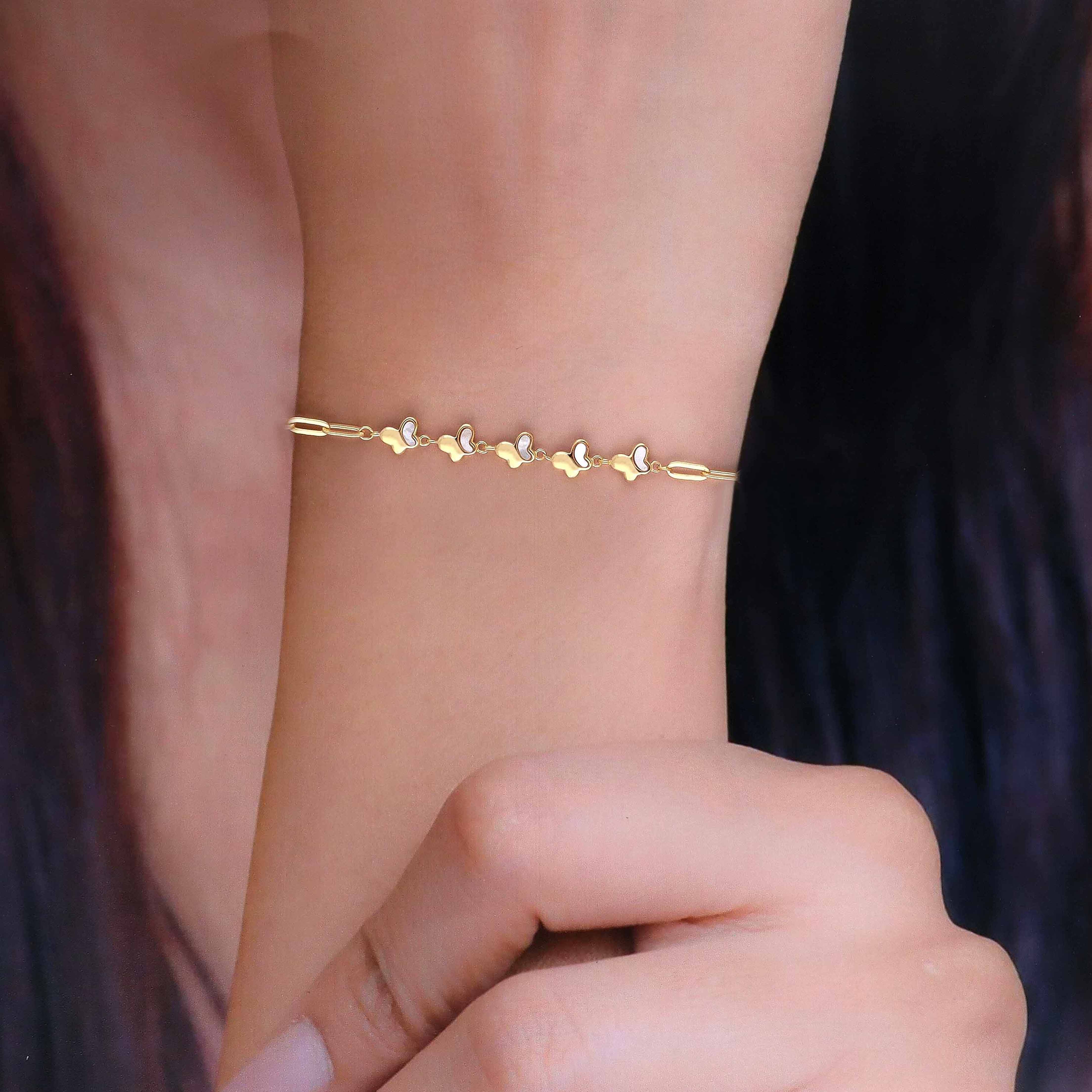 Strand of Butterflies Zircon Casual Silver Bracelet - Image 6